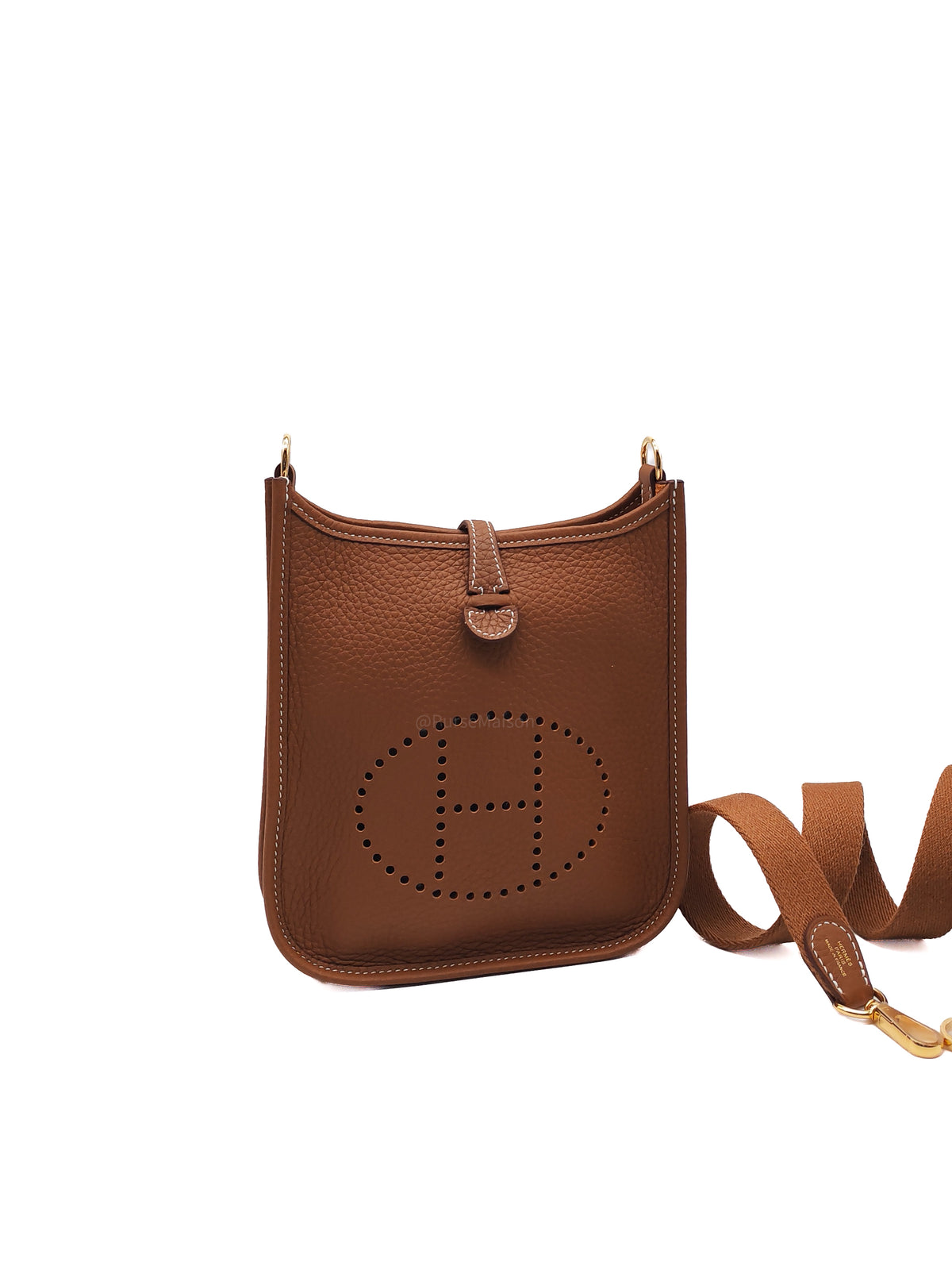 Hermes Evelyne TPM in Gold Taurillon Clemence Leather and Gold Hardware Stamp G (2026)