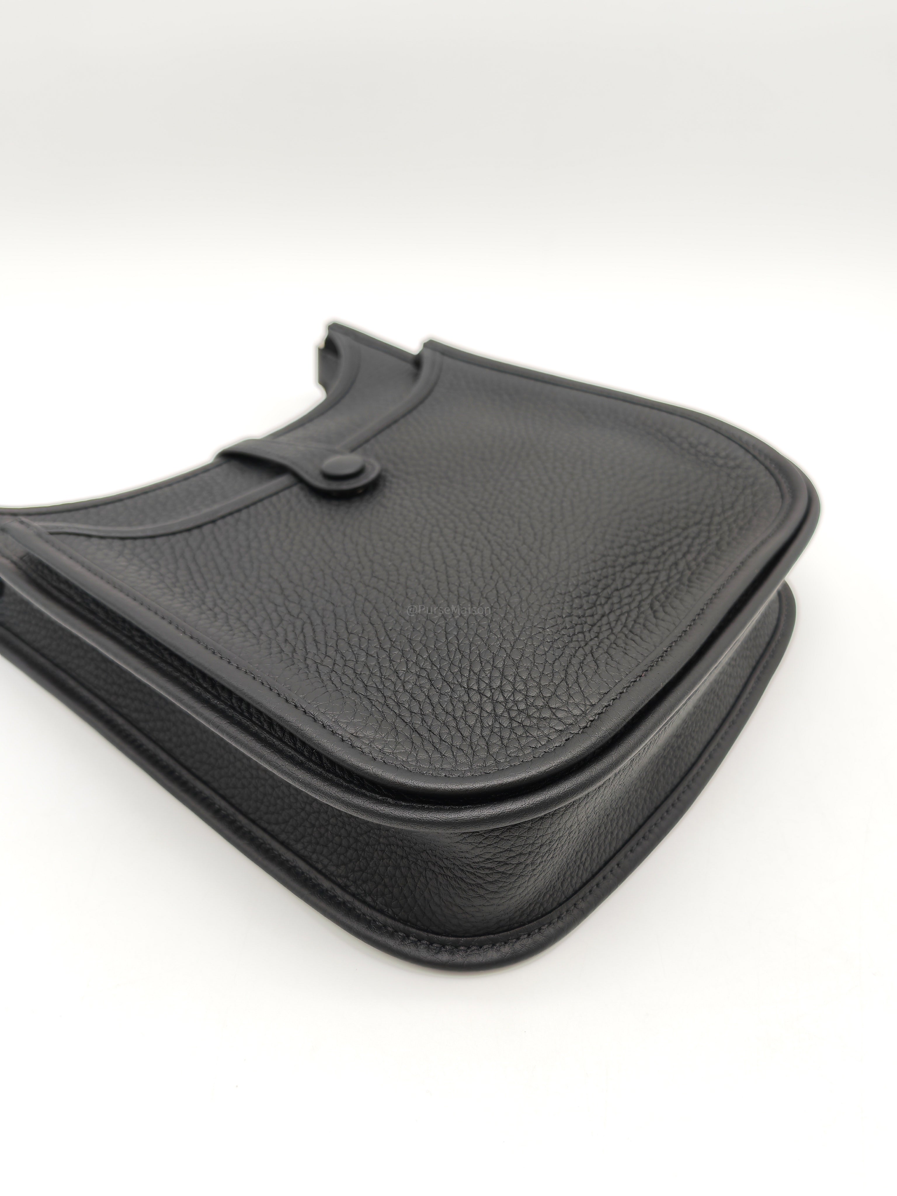 Hermes Evelyne 23 in Black/Noir Taurillon Clemence Leather Palladium Hardware Stamp G(2026)