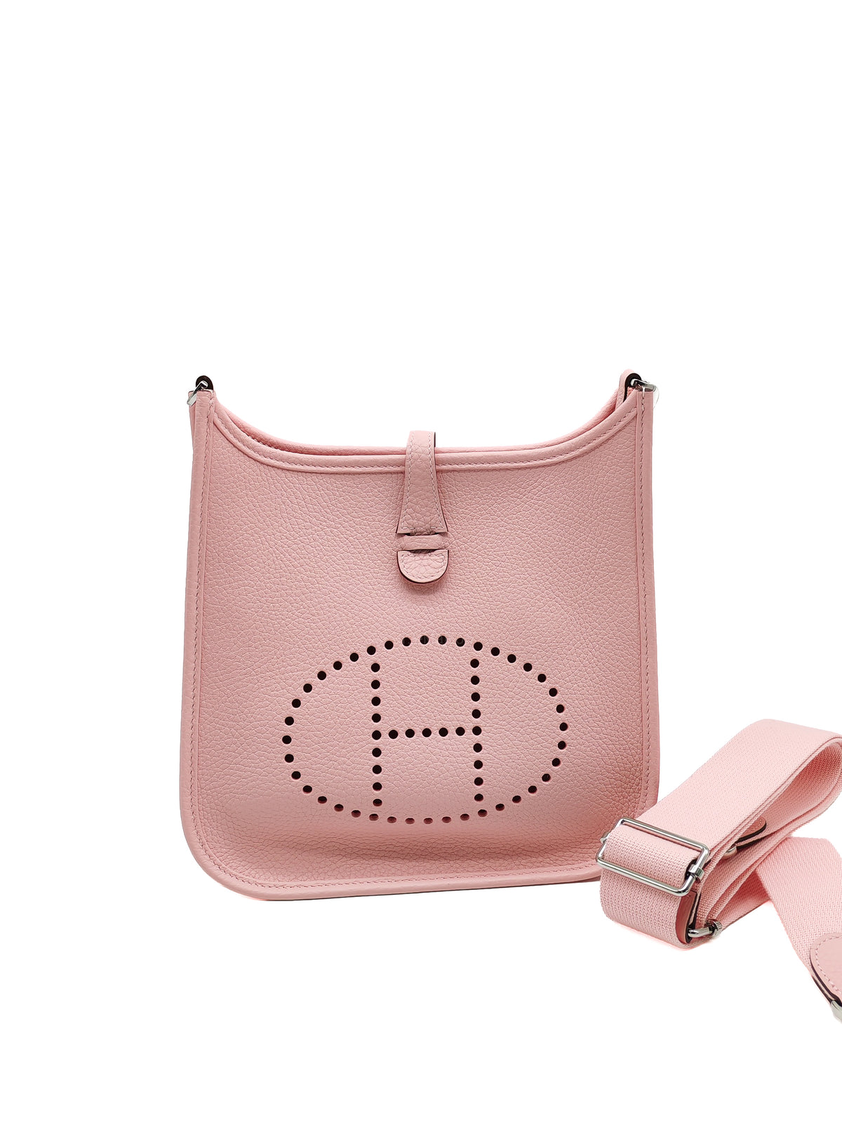Hermes Evelyne Poche III 23 in Sakura Pink Clemence Leather Palladium Hardware Stamp K (2025)