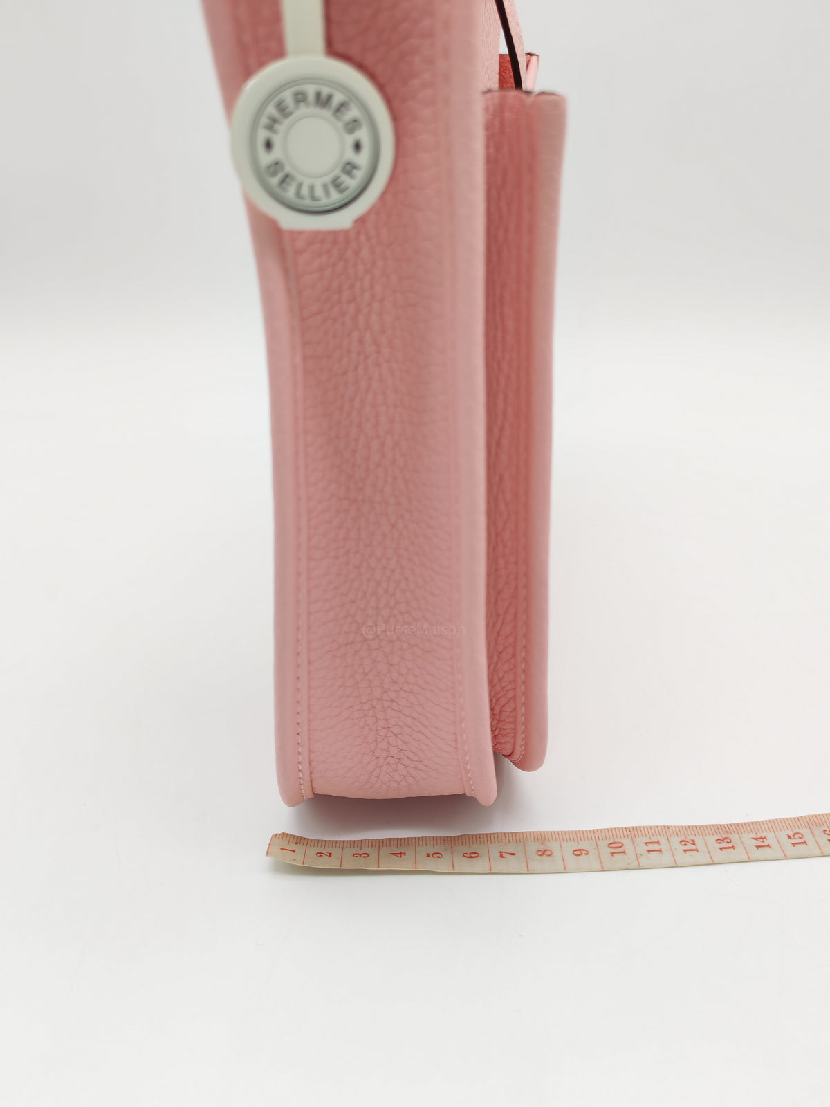 Hermes Evelyne Poche III 23 in Sakura Pink Clemence Leather Palladium Hardware Stamp K (2025)