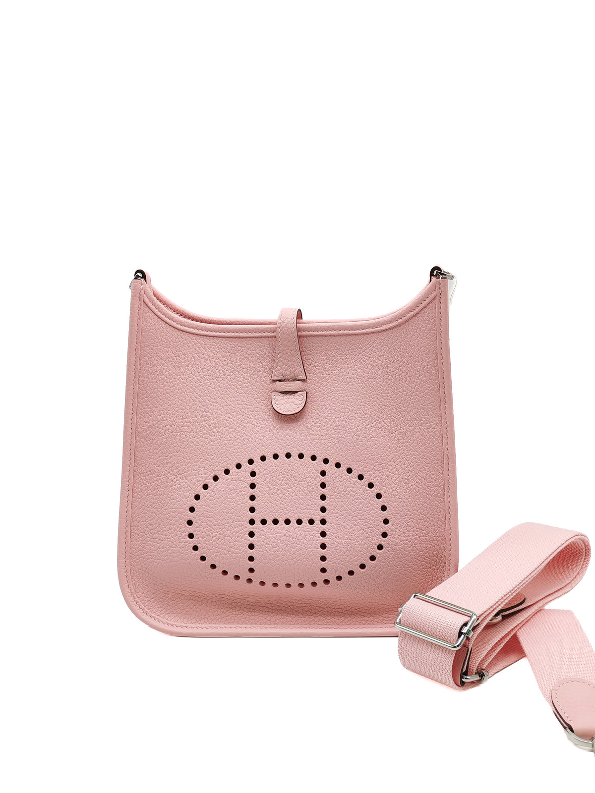 Hermes Evelyne Poche III 23 in Sakura Pink Clemence Leather Palladium Hardware Stamp K (2025)