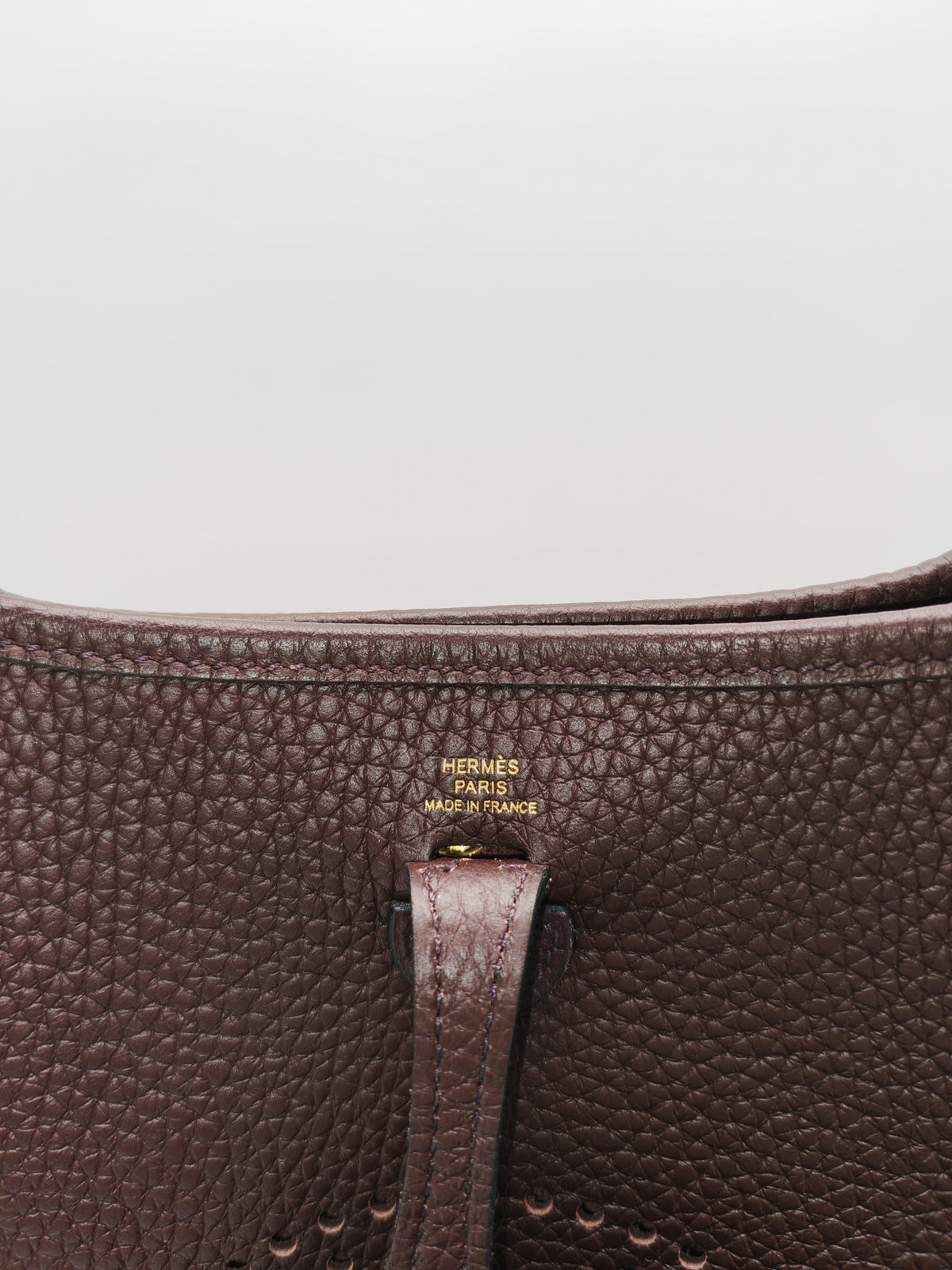 Hermes Evelyne TPM in Rouge Sellier Clemence Leather and Gold Hardware Stamp Z (2021)