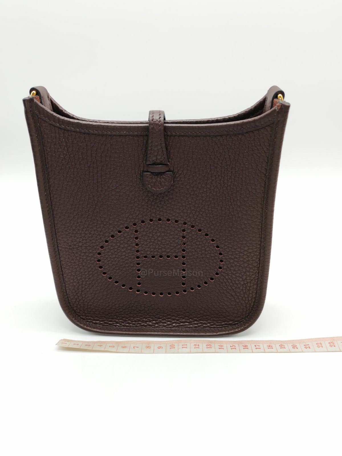 Hermes Evelyne TPM in Rouge Sellier Clemence Leather and Gold Hardware Stamp Z (2021)