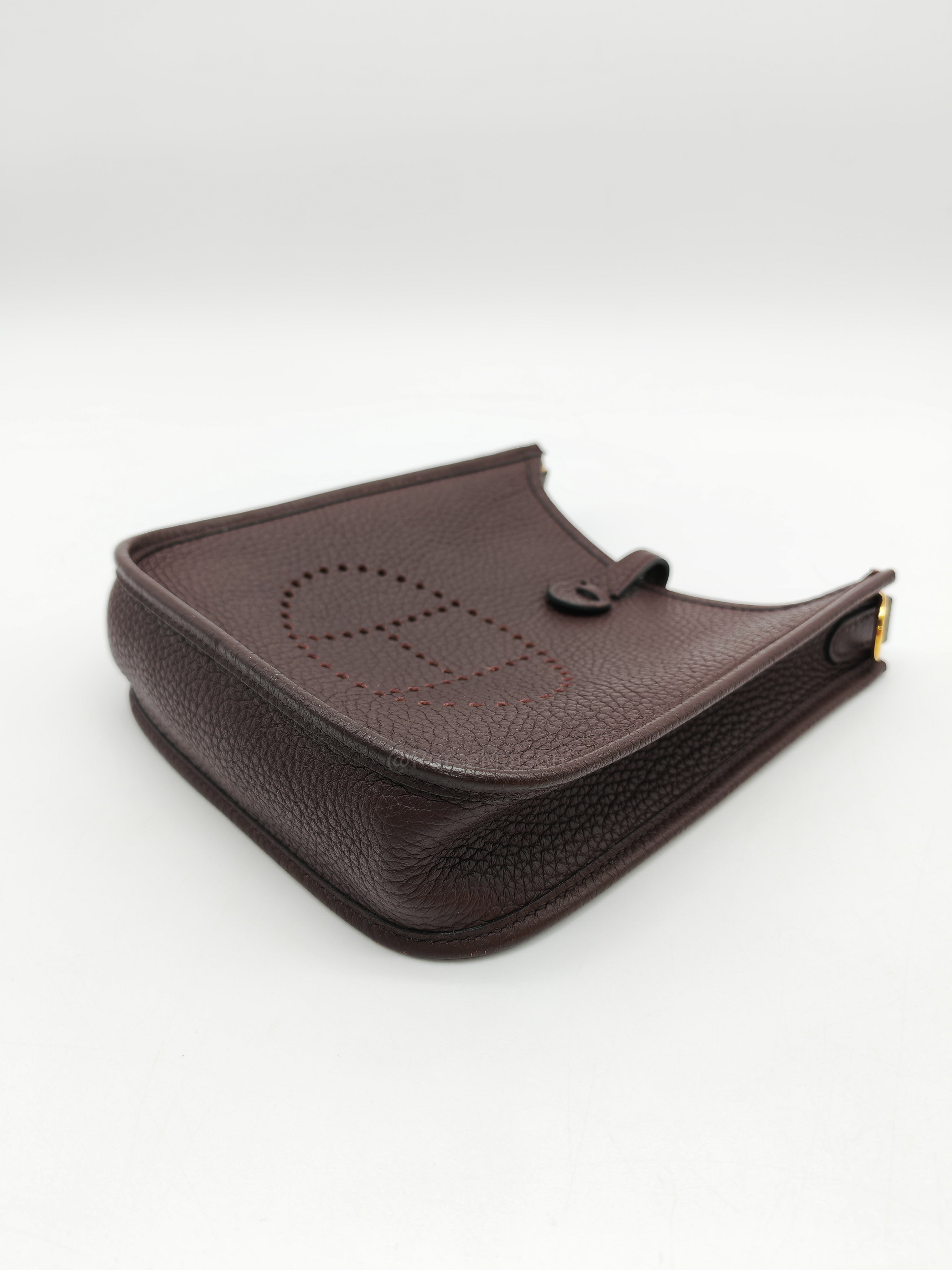 Hermes Evelyne TPM in Rouge Sellier Clemence Leather and Gold Hardware Stamp Z (2021)