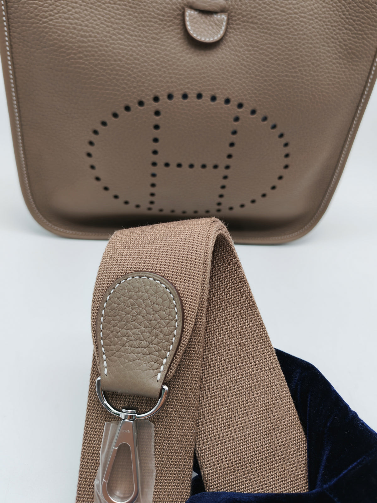 Hermes Evelyne PM in Etoupe Clemence Leather Palladium Hardware Stamp K (2026)