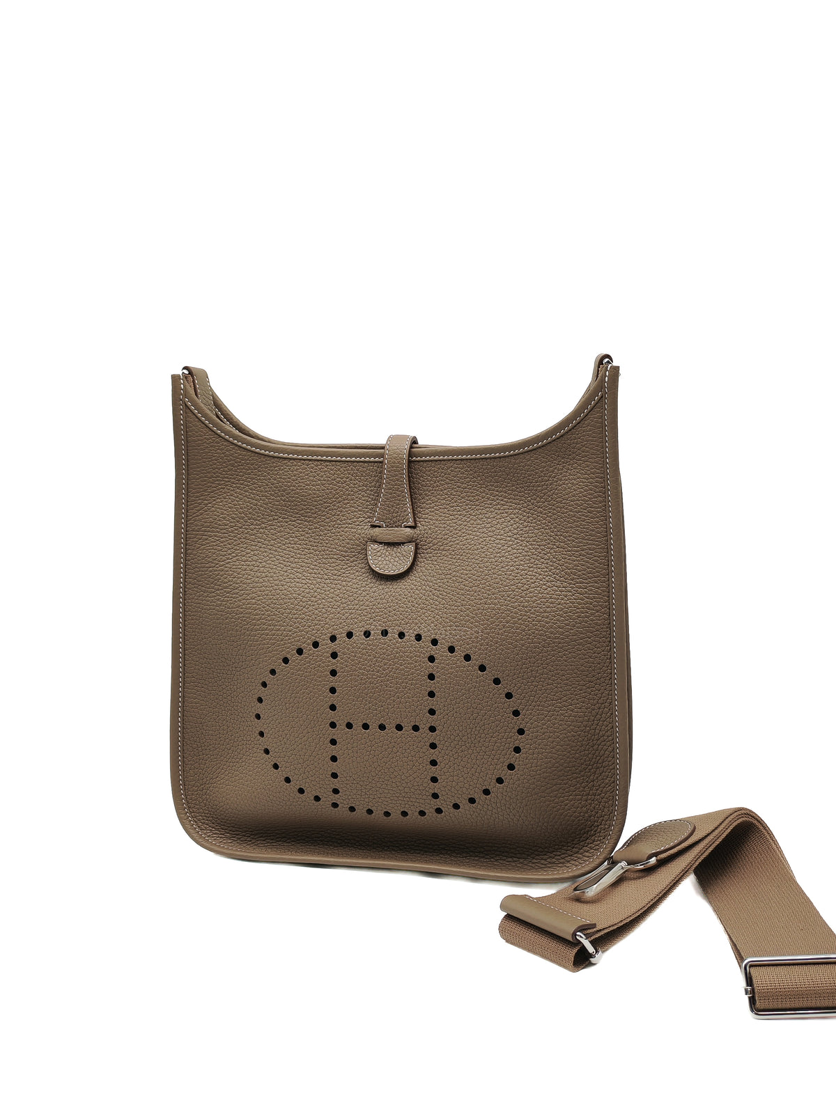 Hermes Evelyne PM in Etoupe Clemence Leather Palladium Hardware Stamp K (2026)