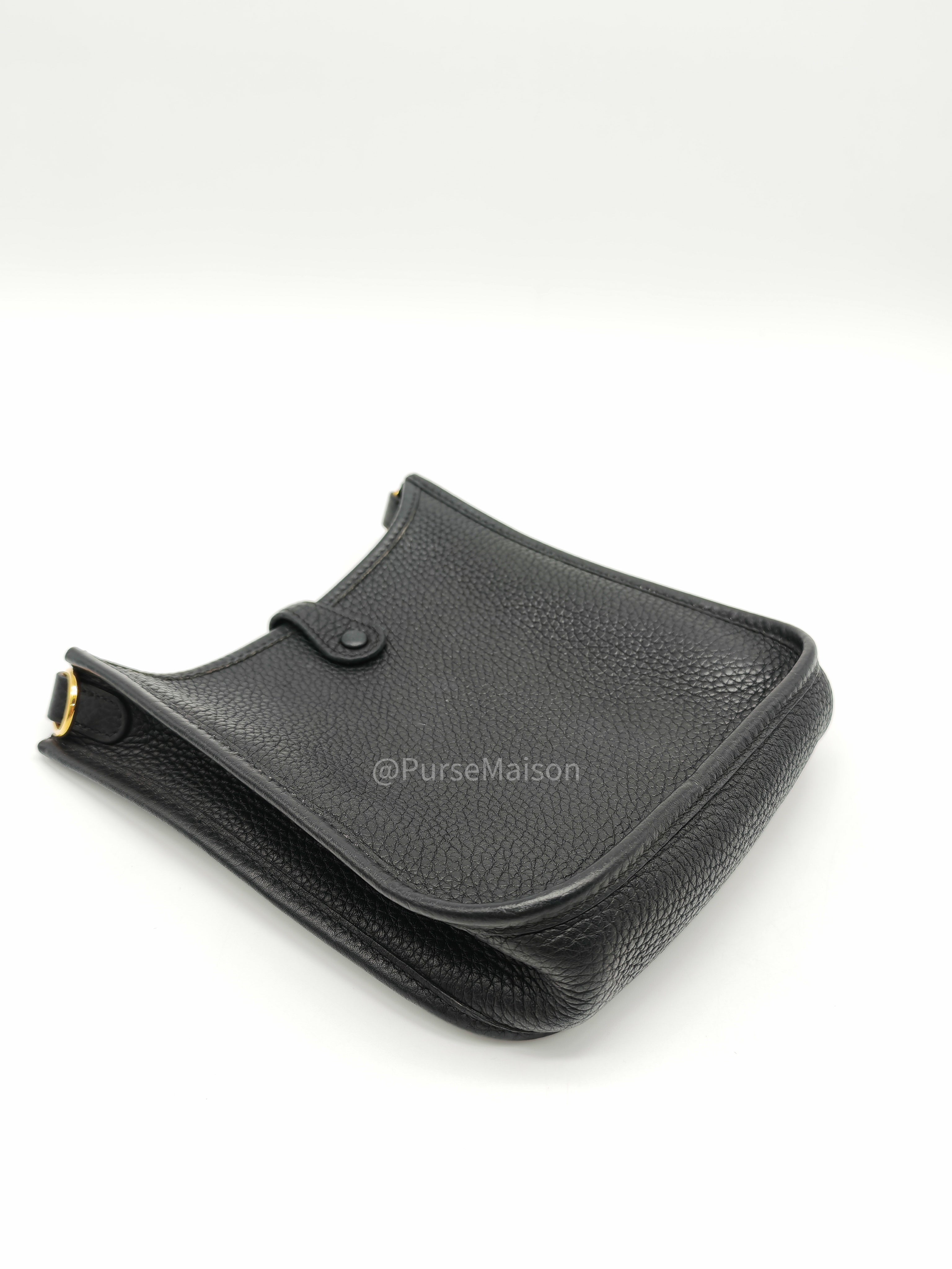 Hermes Evelyne 16 TPM Black in Clemence Leather and Gold Hardware Stamp Y(2020)