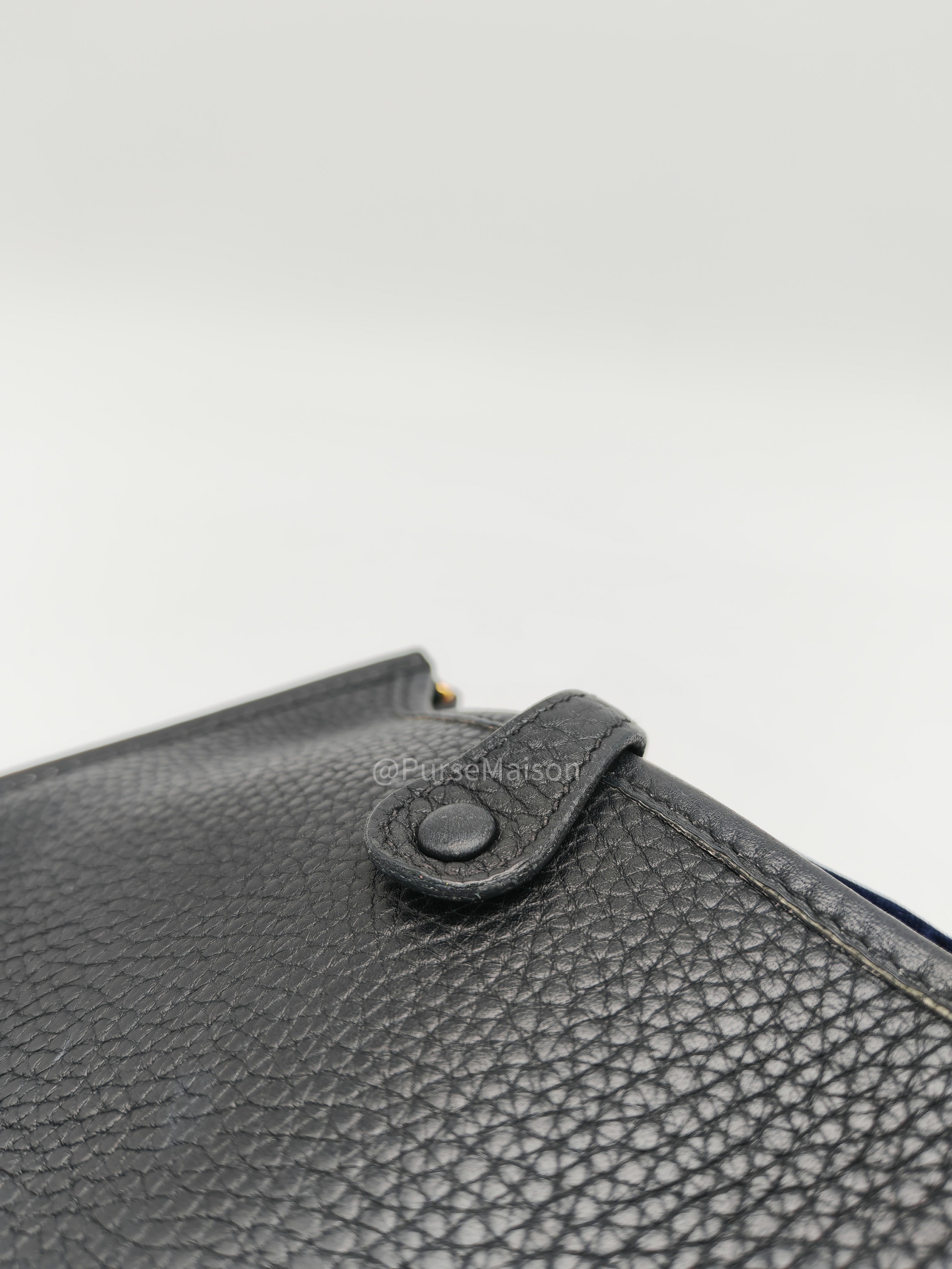 Hermes Evelyne 16 TPM Black in Clemence Leather and Gold Hardware Stamp Y(2020)