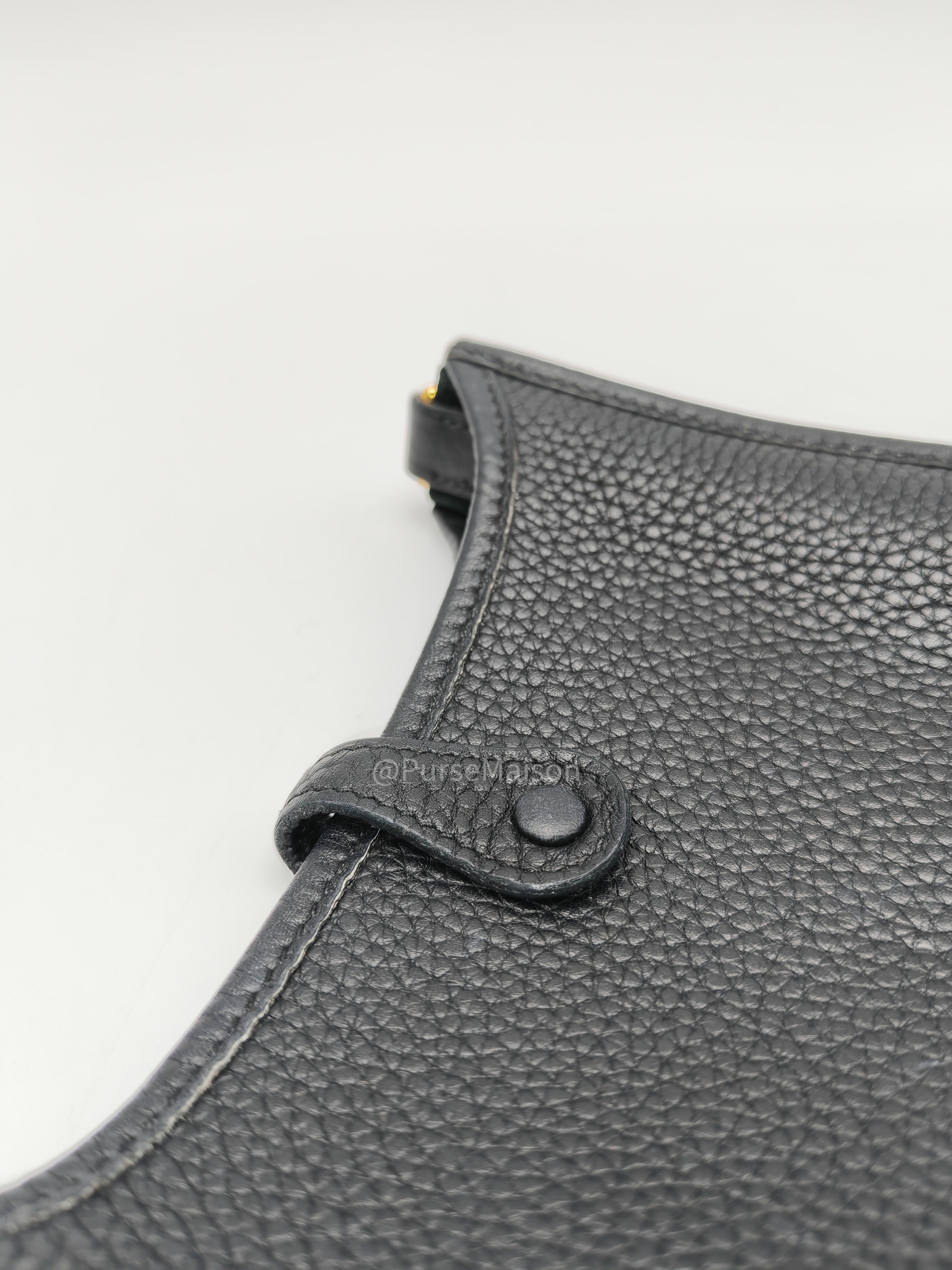 Hermes Evelyne 16 TPM Black in Clemence Leather and Gold Hardware Stamp Y(2020)