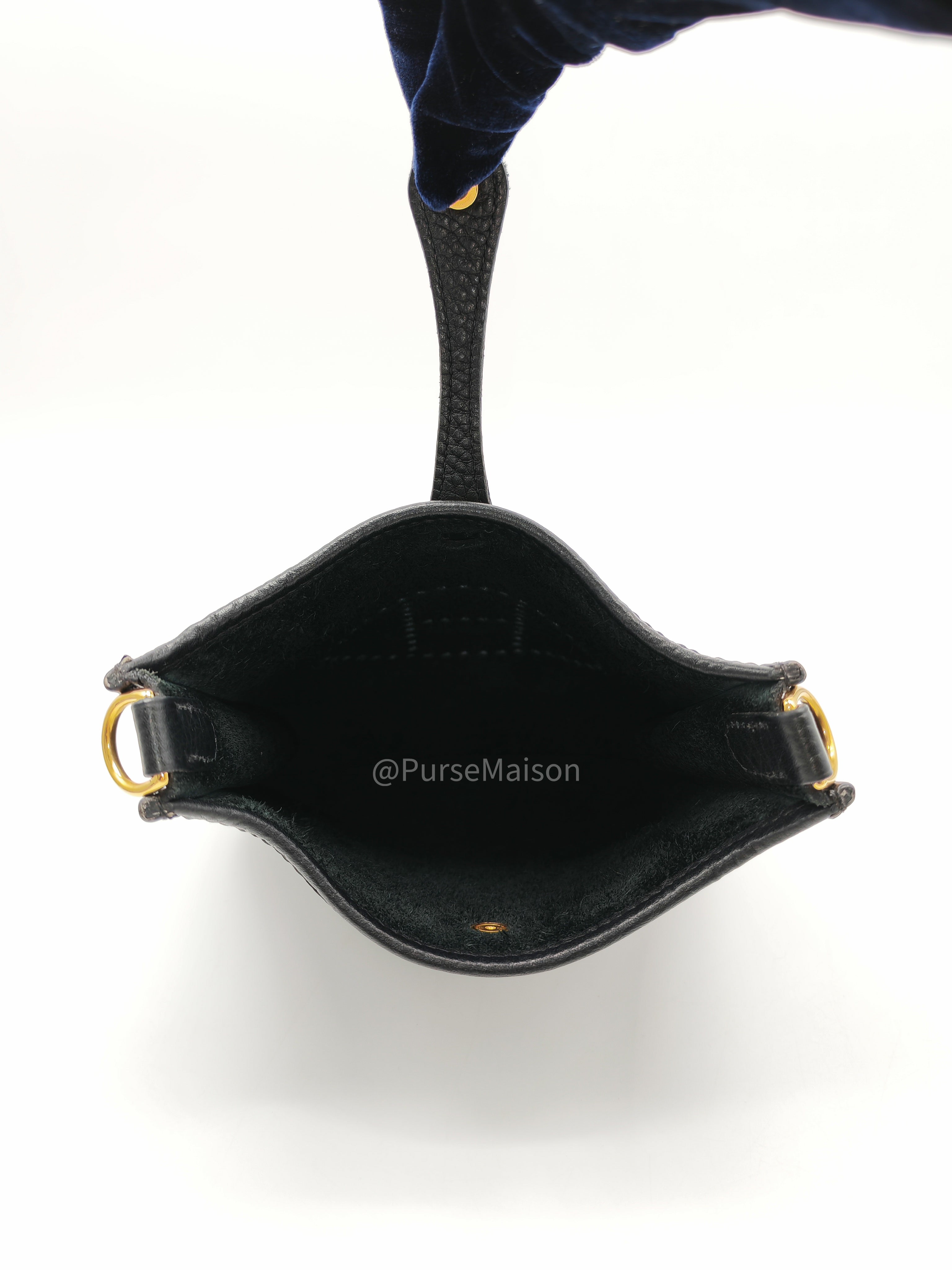Hermes Evelyne 16 TPM Black in Clemence Leather and Gold Hardware Stamp Y(2020)