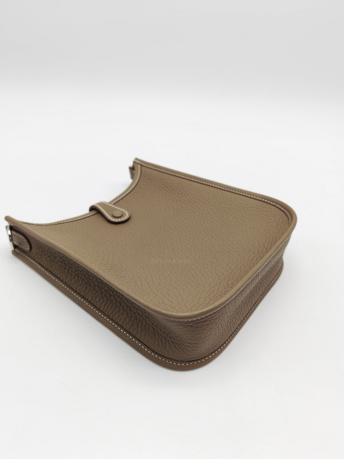 Hermes Evelyne TPM in Etoupe Taurillon Clemence Leather and Palladium Hardware Stamp G (2026)
