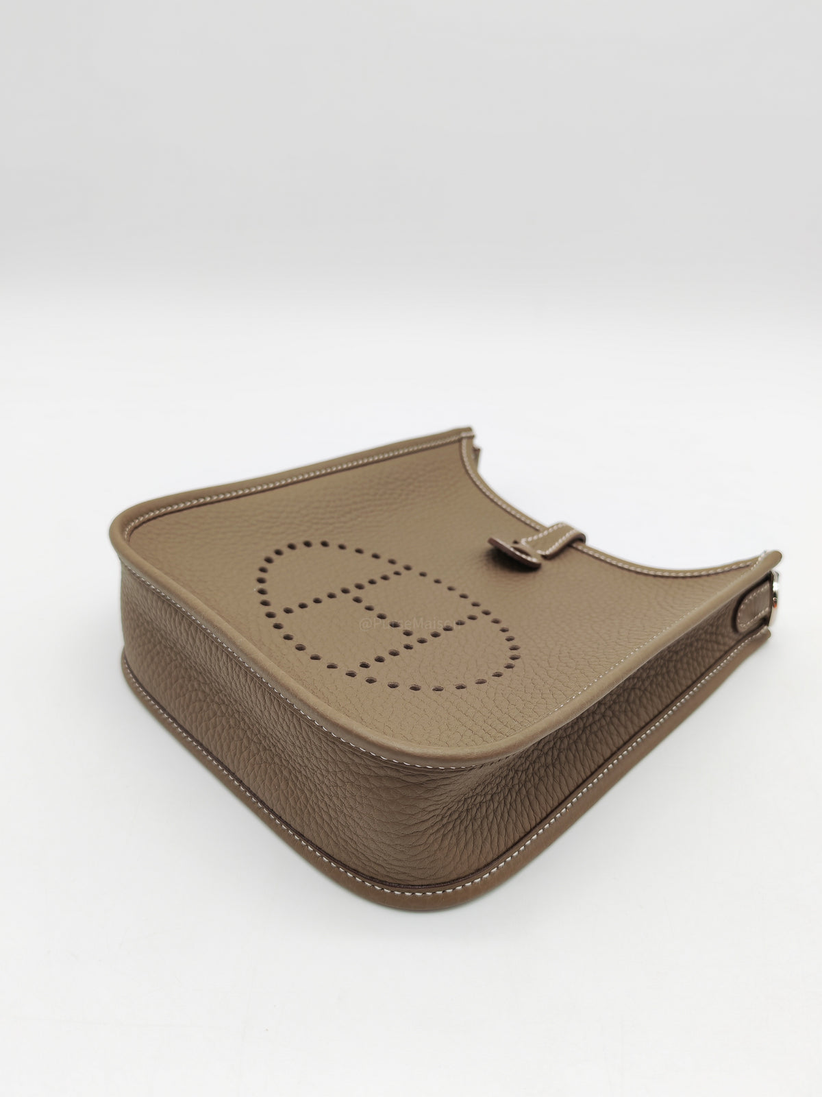 Hermes Evelyne TPM in Etoupe Taurillon Clemence Leather and Palladium Hardware Stamp G (2026)