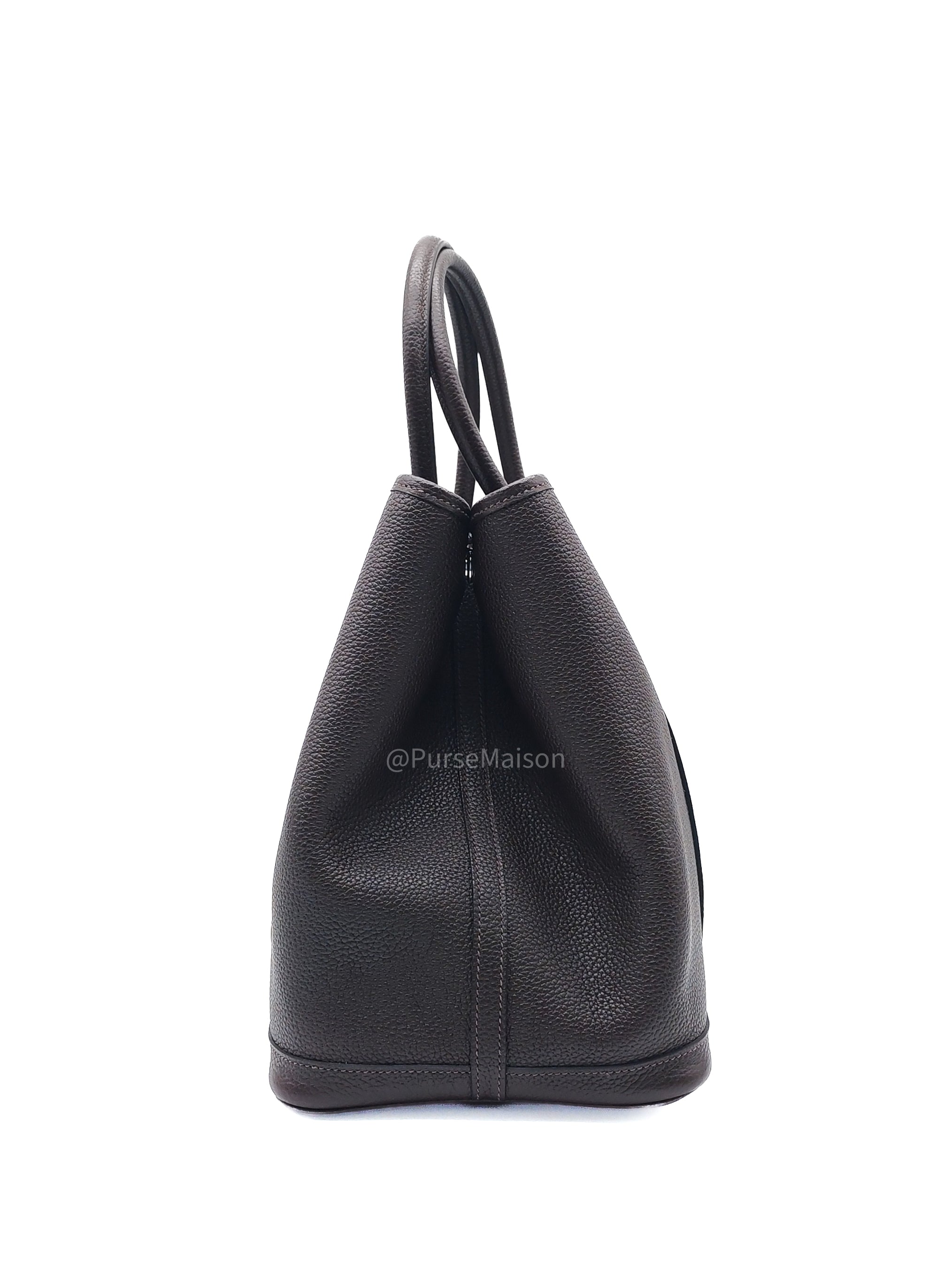 Hermes Garden Party Tote Bag (GPT) 36 in Nicotine Cocaon Leather Palladium Hardware Stamp G(2026)