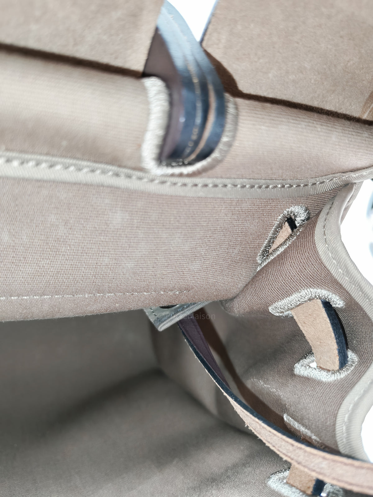 Hermes Herbag Zip 31 in Ebene Leather & Etoupe Canvas Palladium Hardware Stamp T(2015) | Purse Maison Luxury Bags Shop