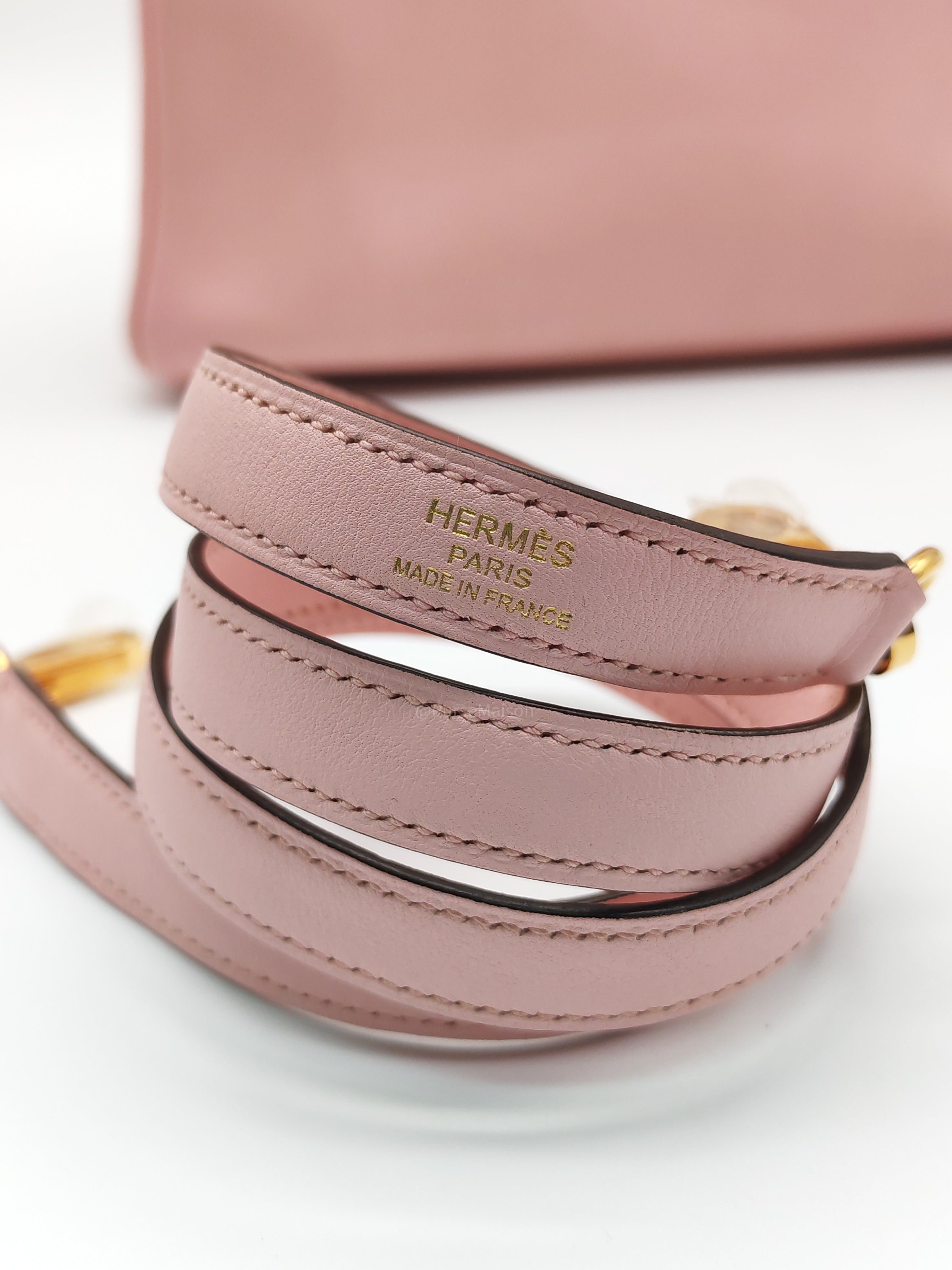 Hermes Kelly 25 Retourne in Rose Sakura Swift Leather and Gold Hardware Stamp T (2015)