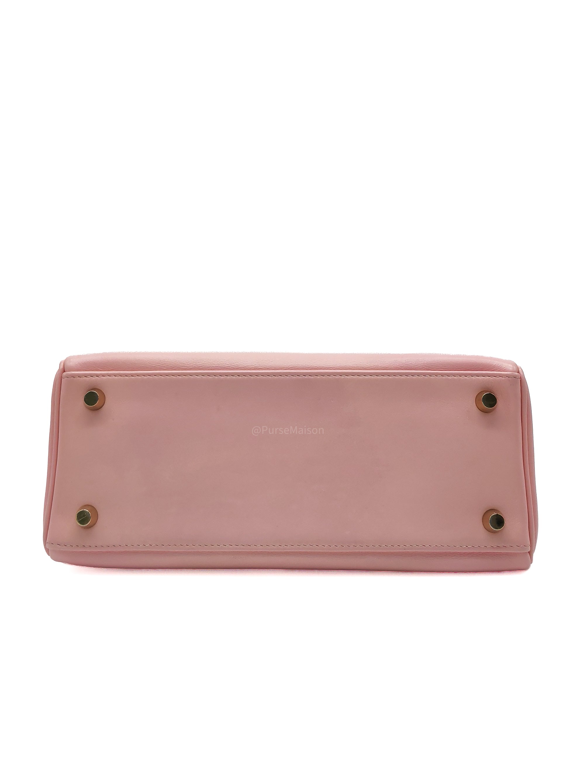 Hermes Kelly 25 Retourne in Rose Sakura Swift Leather and Gold Hardware Stamp T (2015)