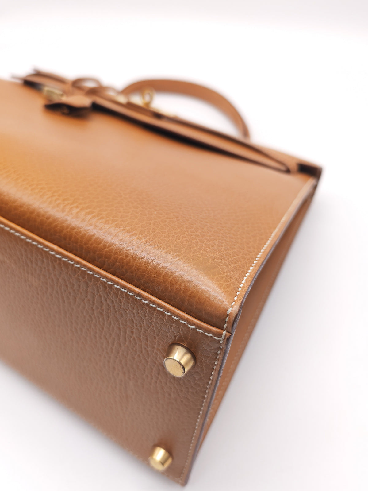 Hermes Kelly 35 in Gold Ardennes Leather Gold Hardware Stamp X Circle (1994)