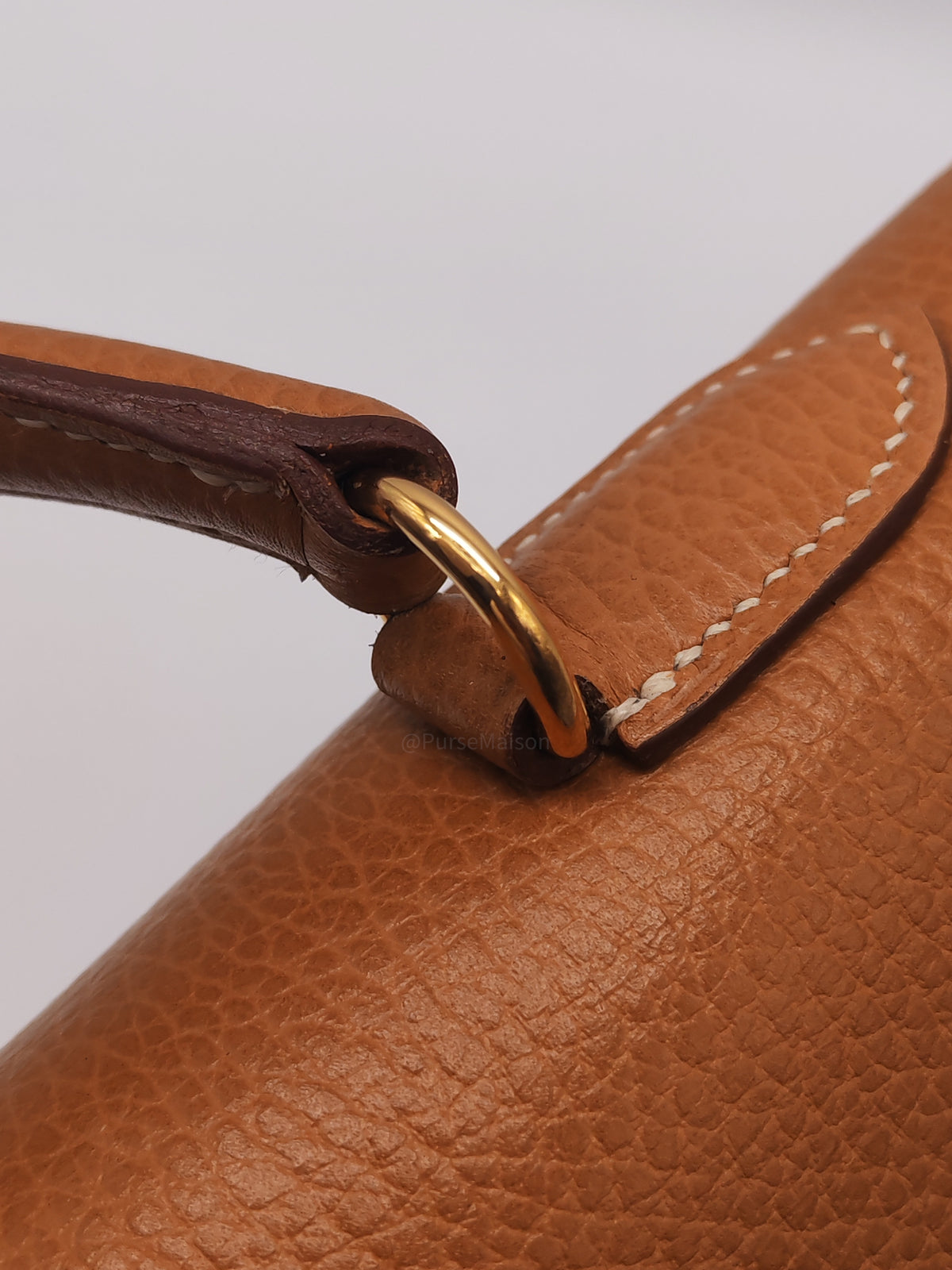 Hermes Kelly 35 in Gold Ardennes Leather Gold Hardware Stamp X Circle (1994)