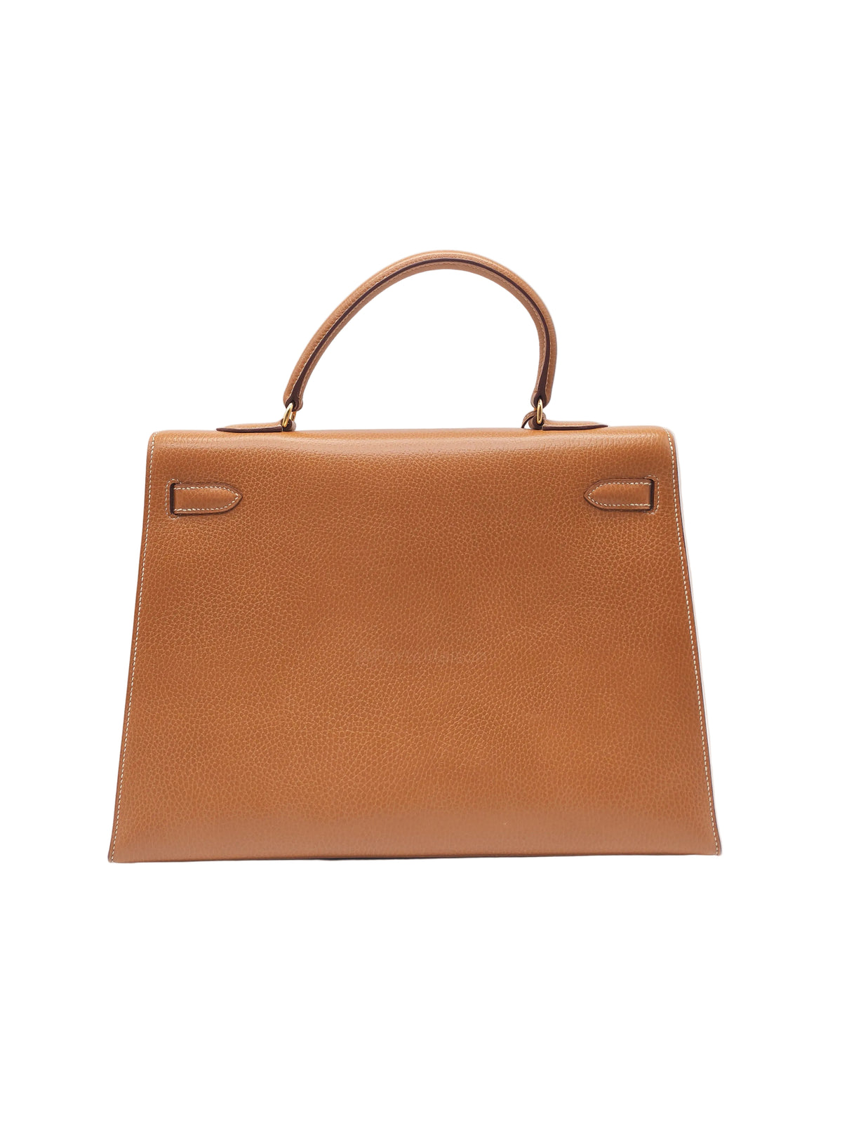 Hermes Kelly 35 in Gold Ardennes Leather Gold Hardware Stamp X Circle (1994)