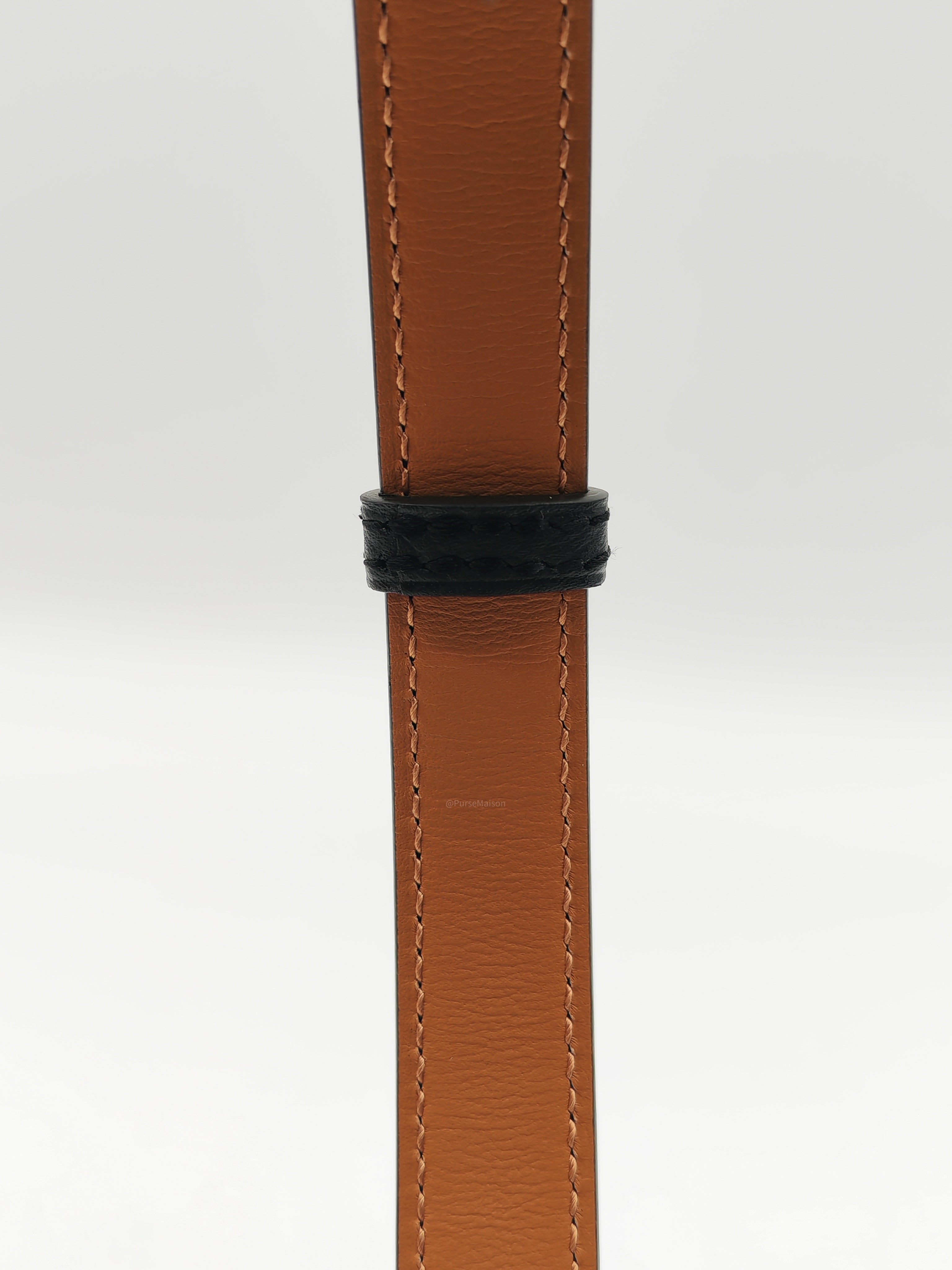 Hermes Kelly Belt in Black Epsom Leather Rose Gold Hardware Stamp W(2024)