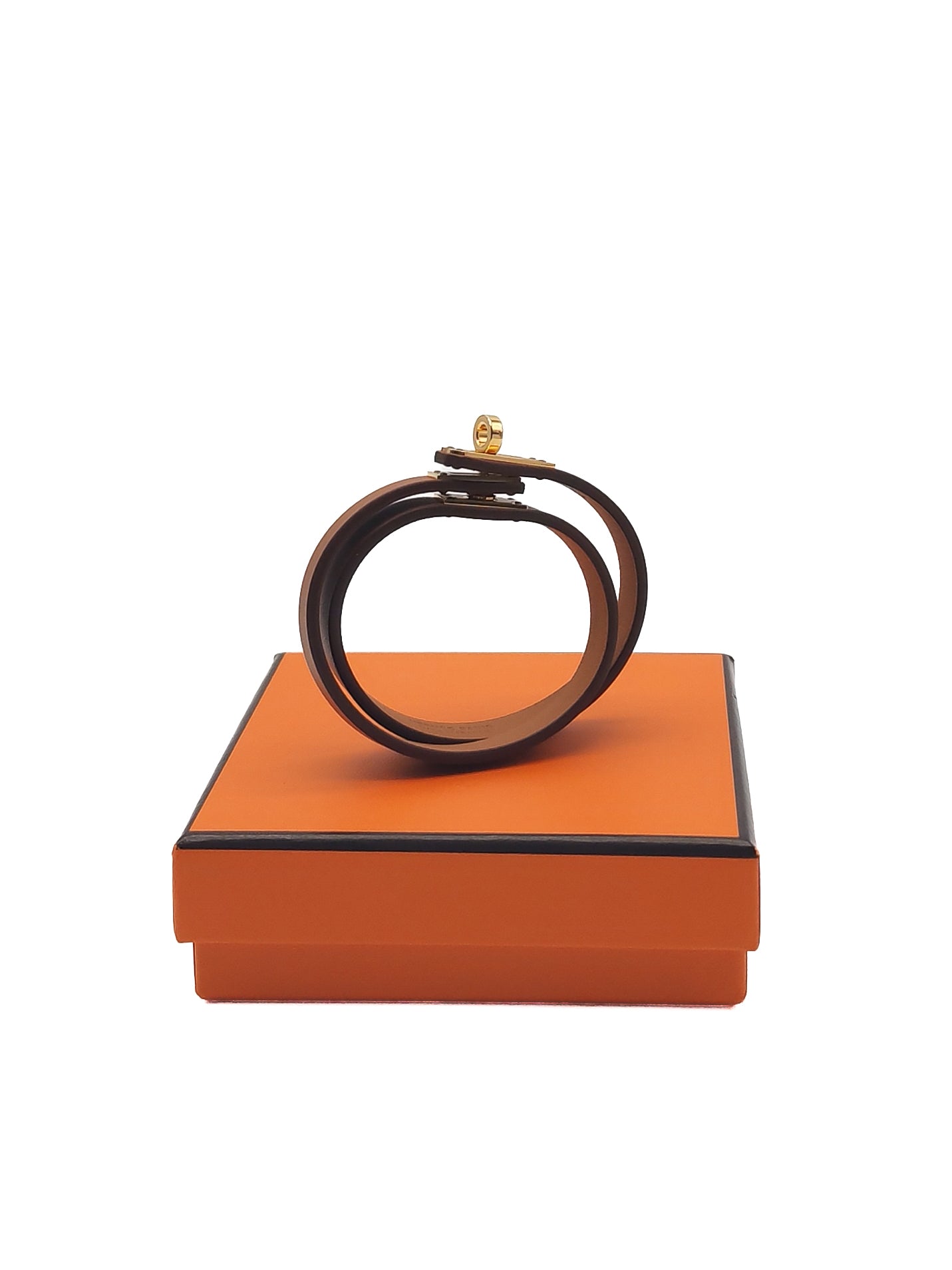 Hermes Kelly Double Tour Bracelet in Gold Swift Leather Gold Hardware Stamp K(2025)