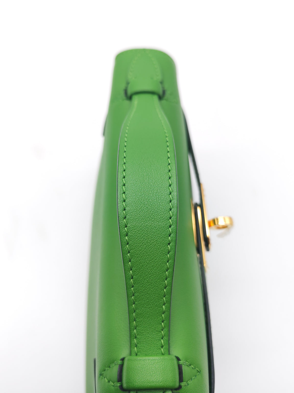 Hermes Kelly Pochette in Vert Yucca Swift Leather Gold Hardware Stamp B (2023)