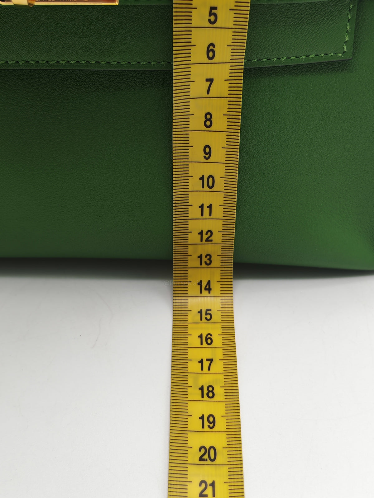 Hermes Kelly Pochette in Vert Yucca Swift Leather Gold Hardware Stamp B (2023)