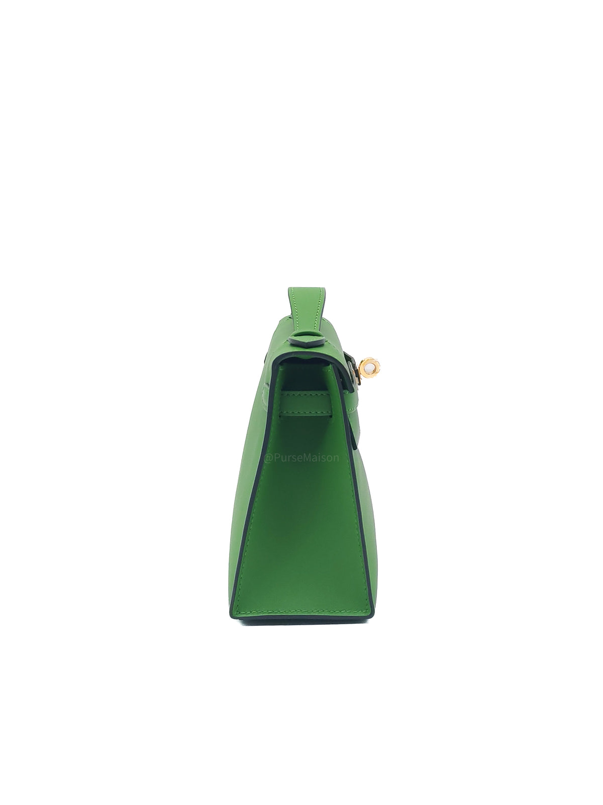 Hermes Kelly Pochette in Vert Yucca Swift Leather Gold Hardware Stamp B (2023)