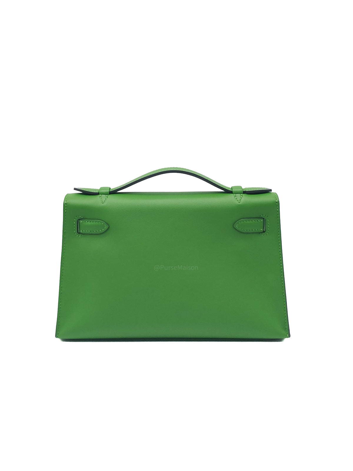 Hermes Kelly Pochette in Vert Yucca Swift Leather Gold Hardware Stamp B (2023)