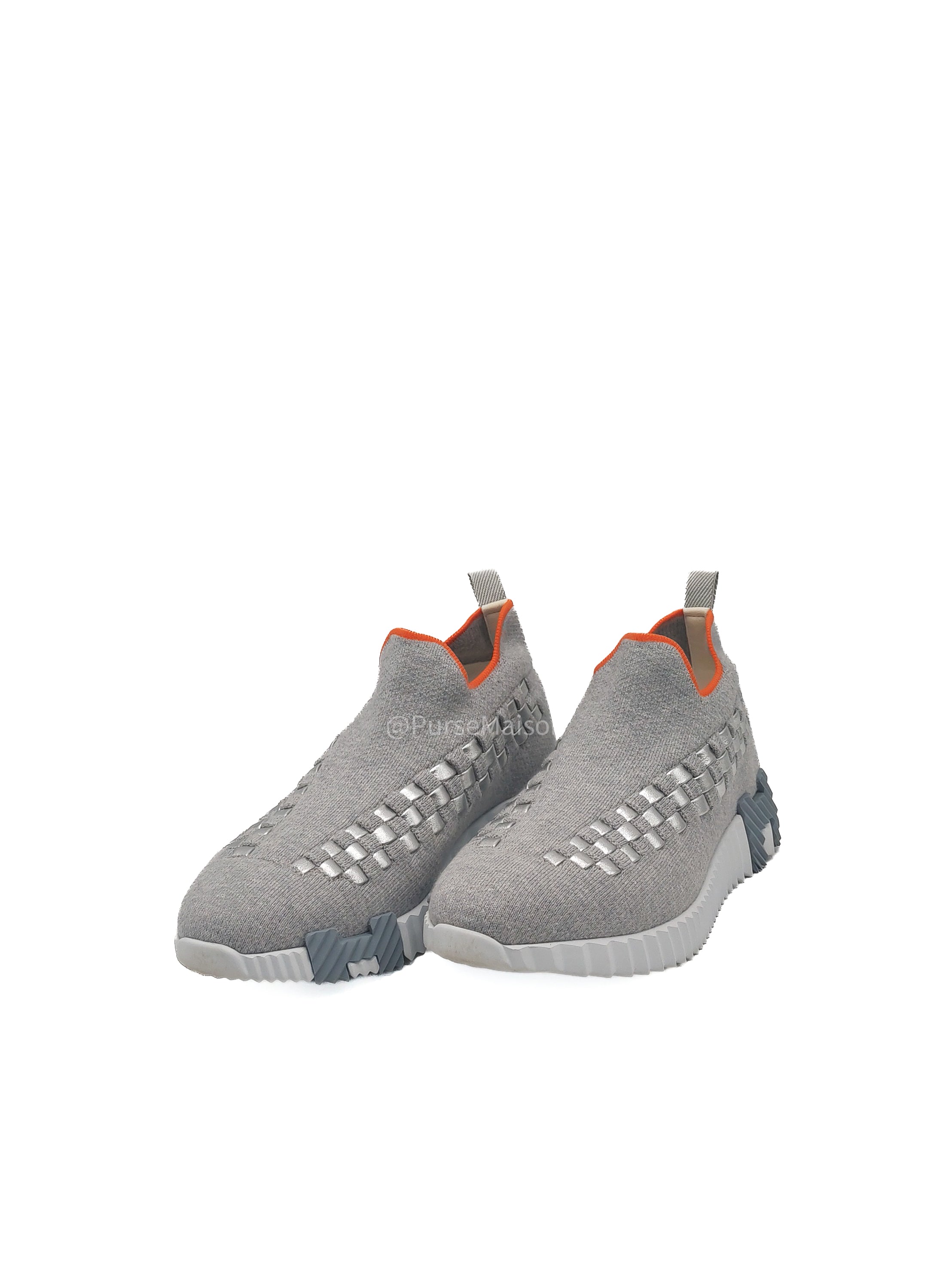 Hermès Flex Slip-On Sneakers in Gris Silex Fabric Low Top Size 37.5 EU (23.7 cm)