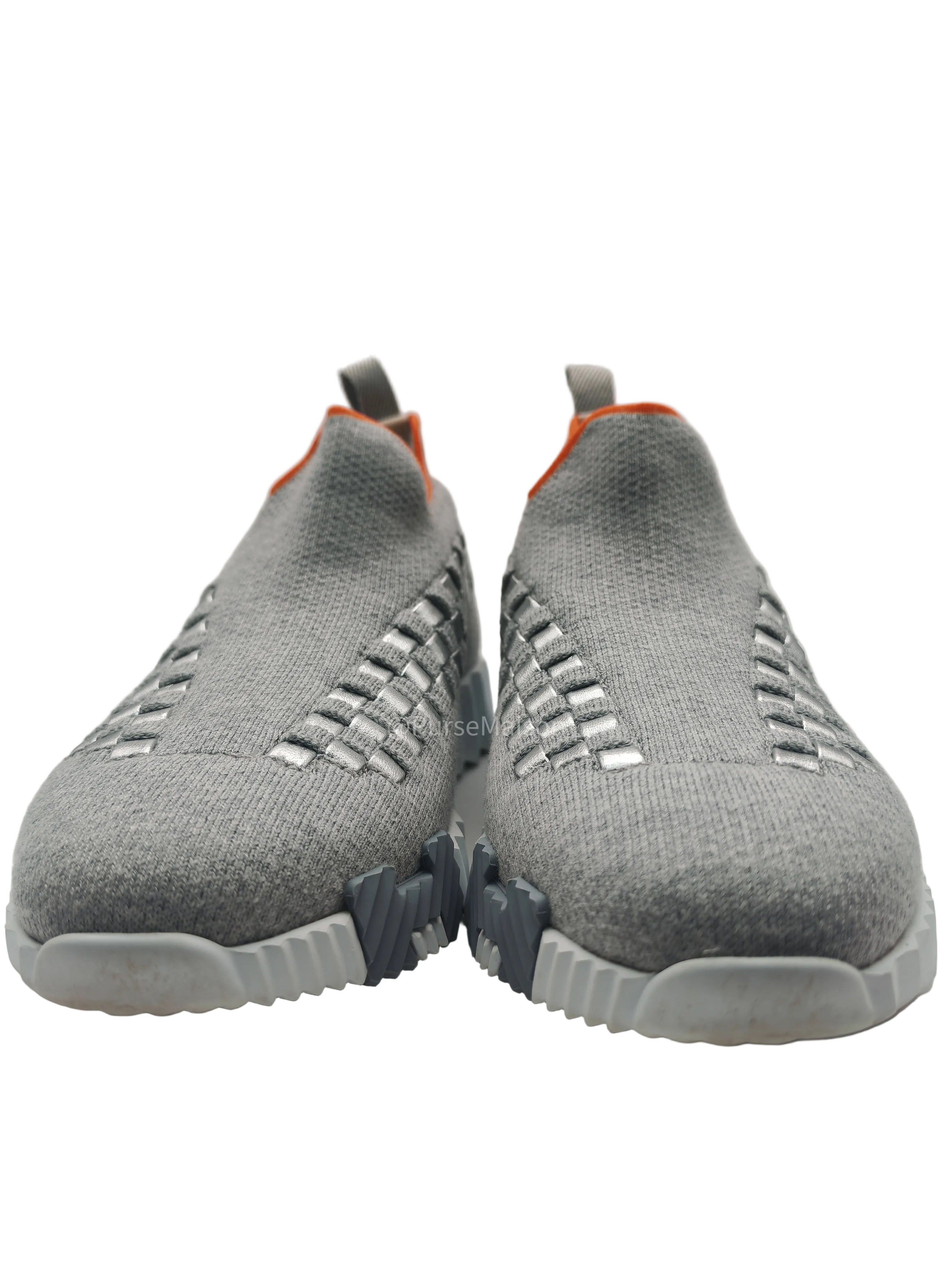 Hermès Flex Slip-On Sneakers in Gris Silex Fabric Low Top Size 37.5 EU (23.7 cm)