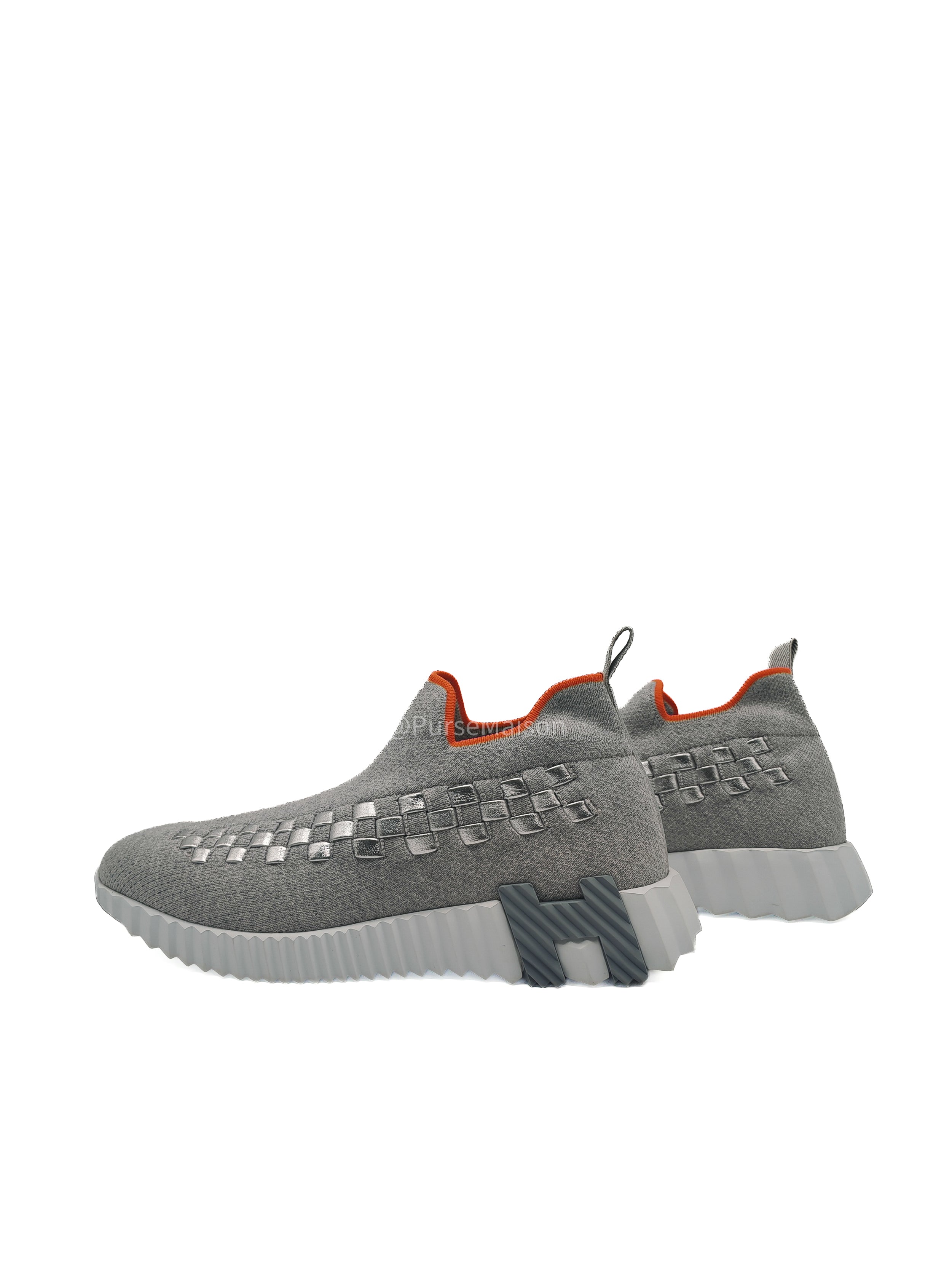 Hermès Flex Slip-On Sneakers in Gris Silex Fabric Low Top Size 37.5 EU (23.7 cm)