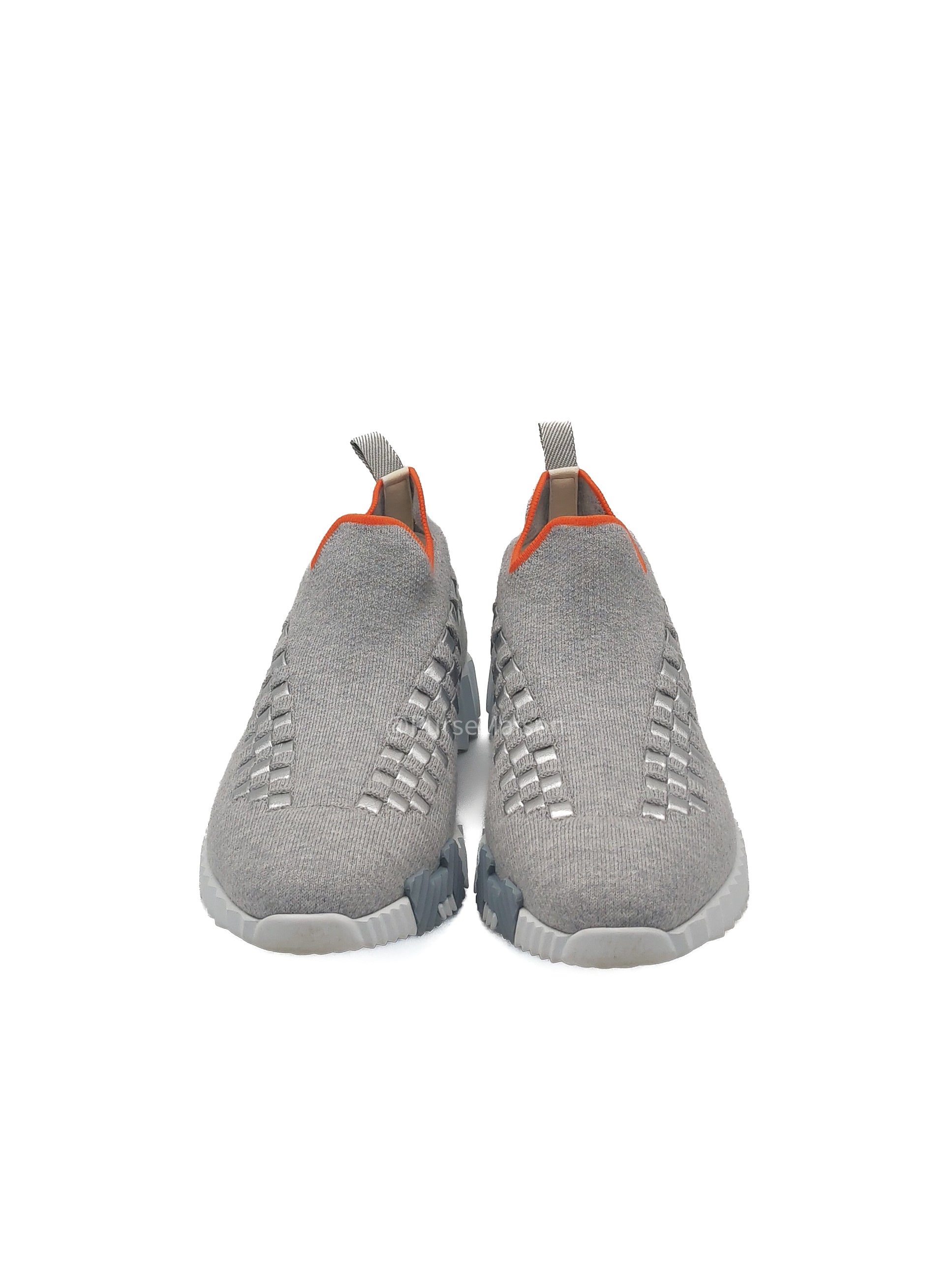 Hermès Flex Slip-On Sneakers in Gris Silex Fabric Low Top Size 37.5 EU (23.7 cm)
