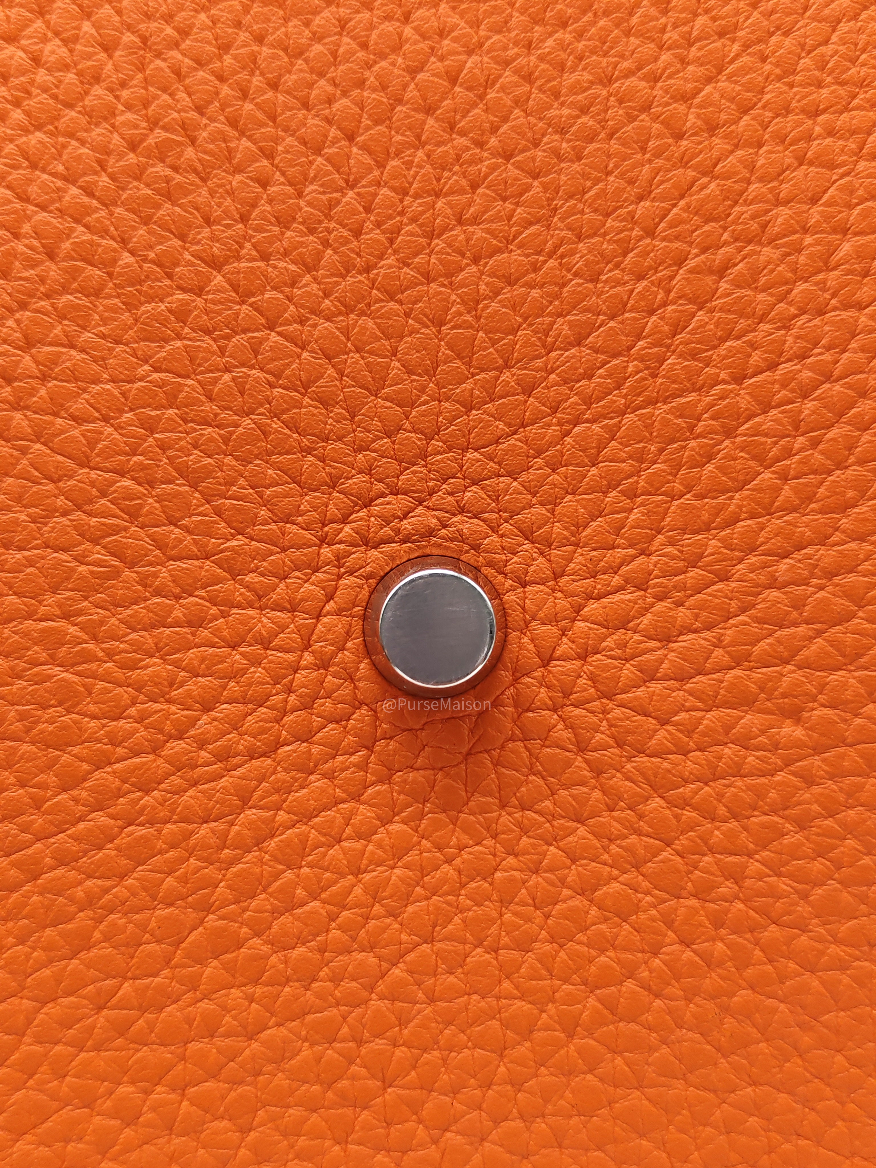 Hermes Lindy 30 in Orange Clemence Leather Palladium Hardware Stamp O Square(2011)