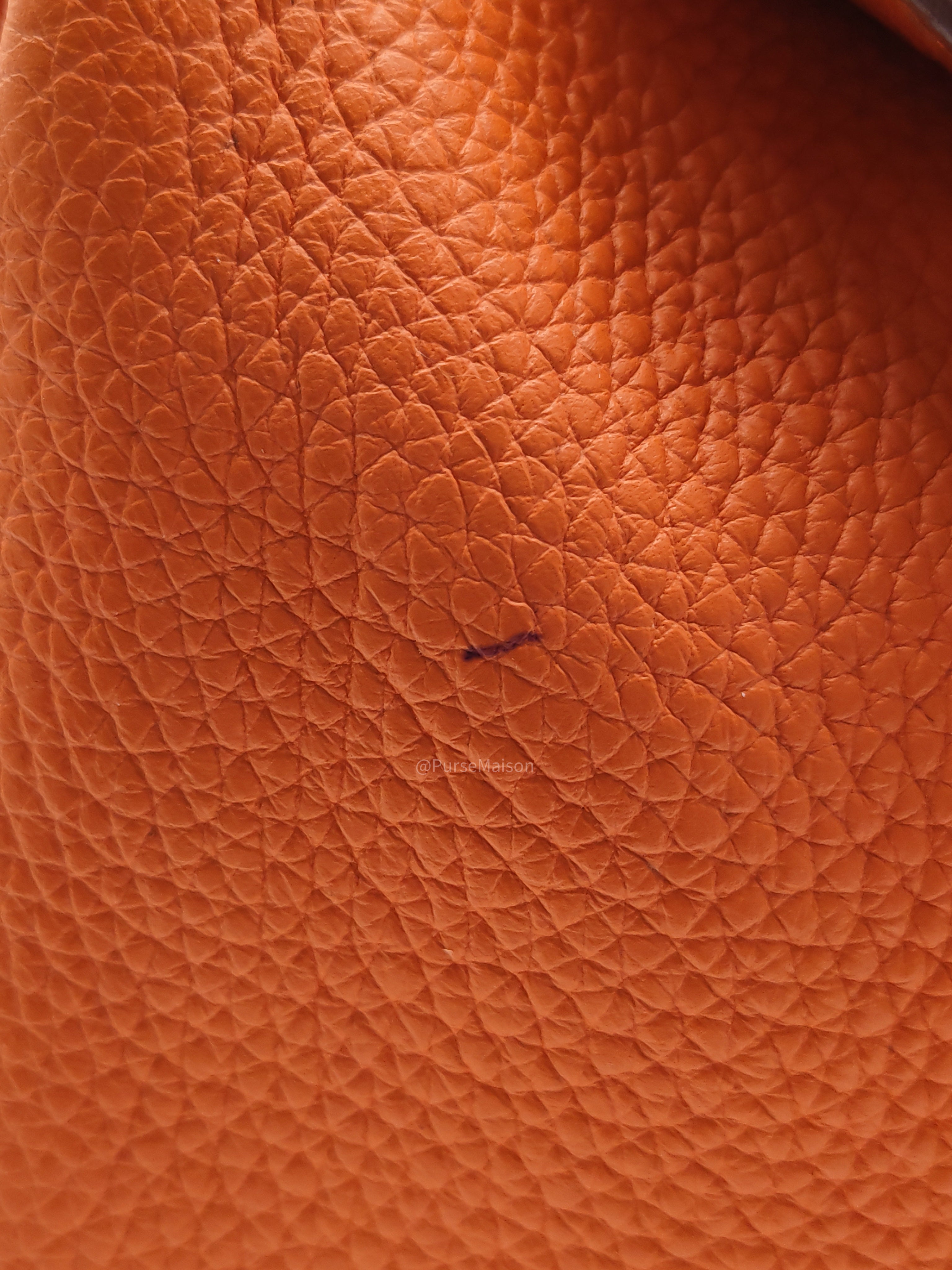 Hermes Lindy 30 in Orange Clemence Leather Palladium Hardware Stamp O Square(2011)