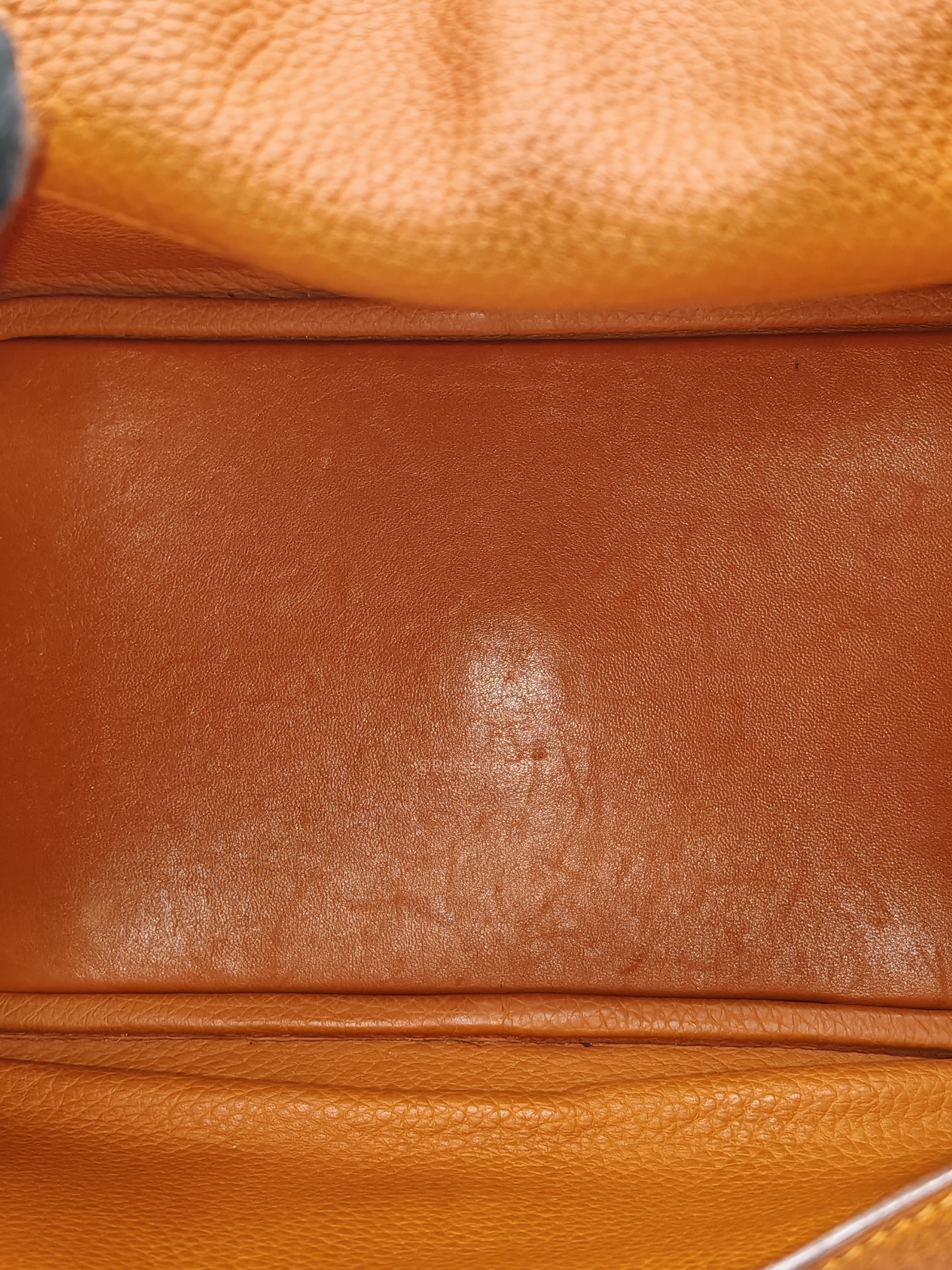 Hermes Lindy 30 in Orange Clemence Leather Palladium Hardware Stamp O Square(2011)