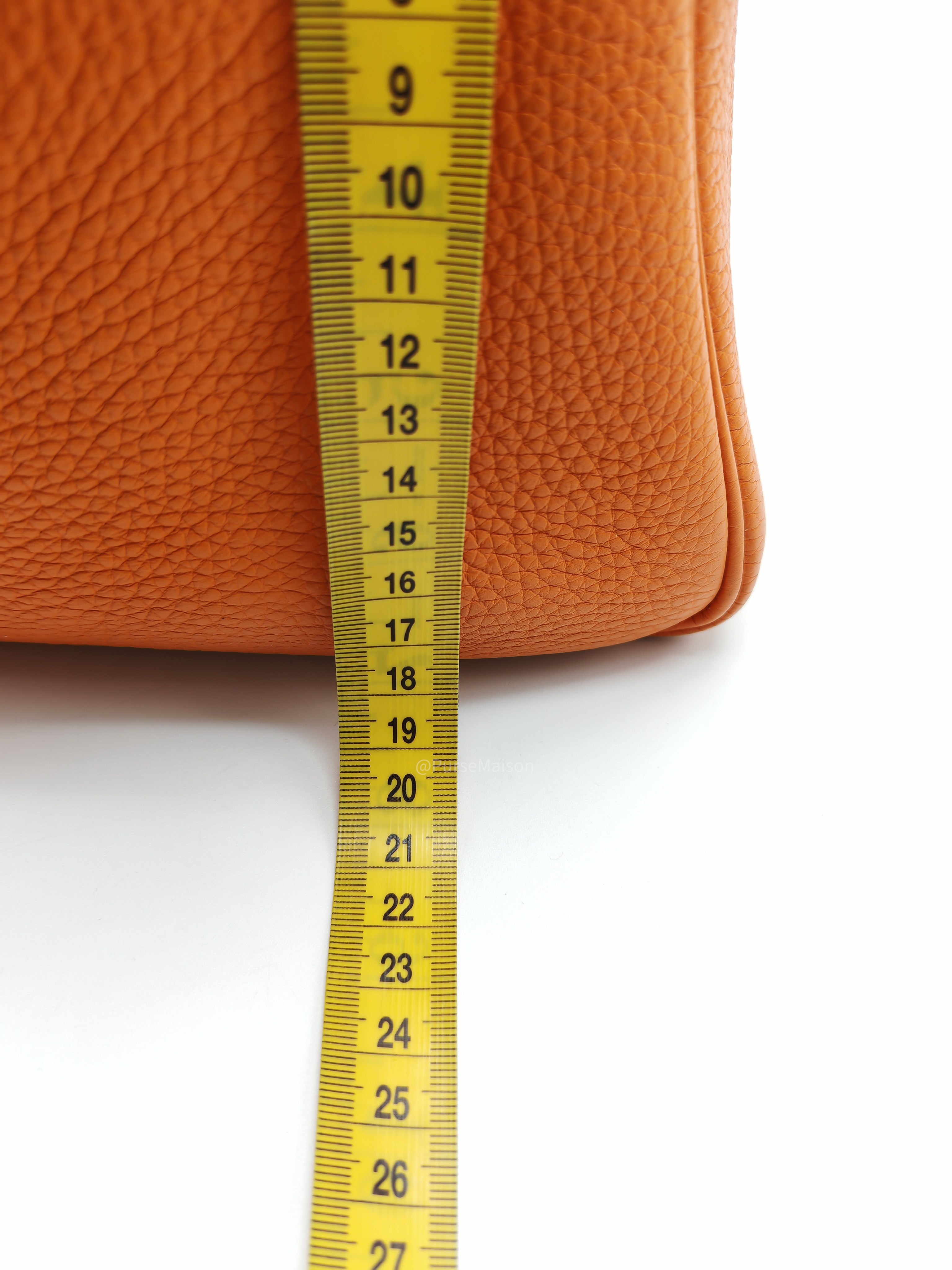 Hermes Lindy 30 in Orange Clemence Leather Palladium Hardware Stamp O Square(2011)