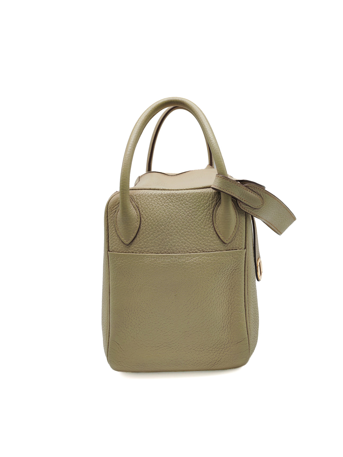 Hermes Lindy 30 in Trench Clemence Leather Gold Hardware Stamp Square Q (2013)