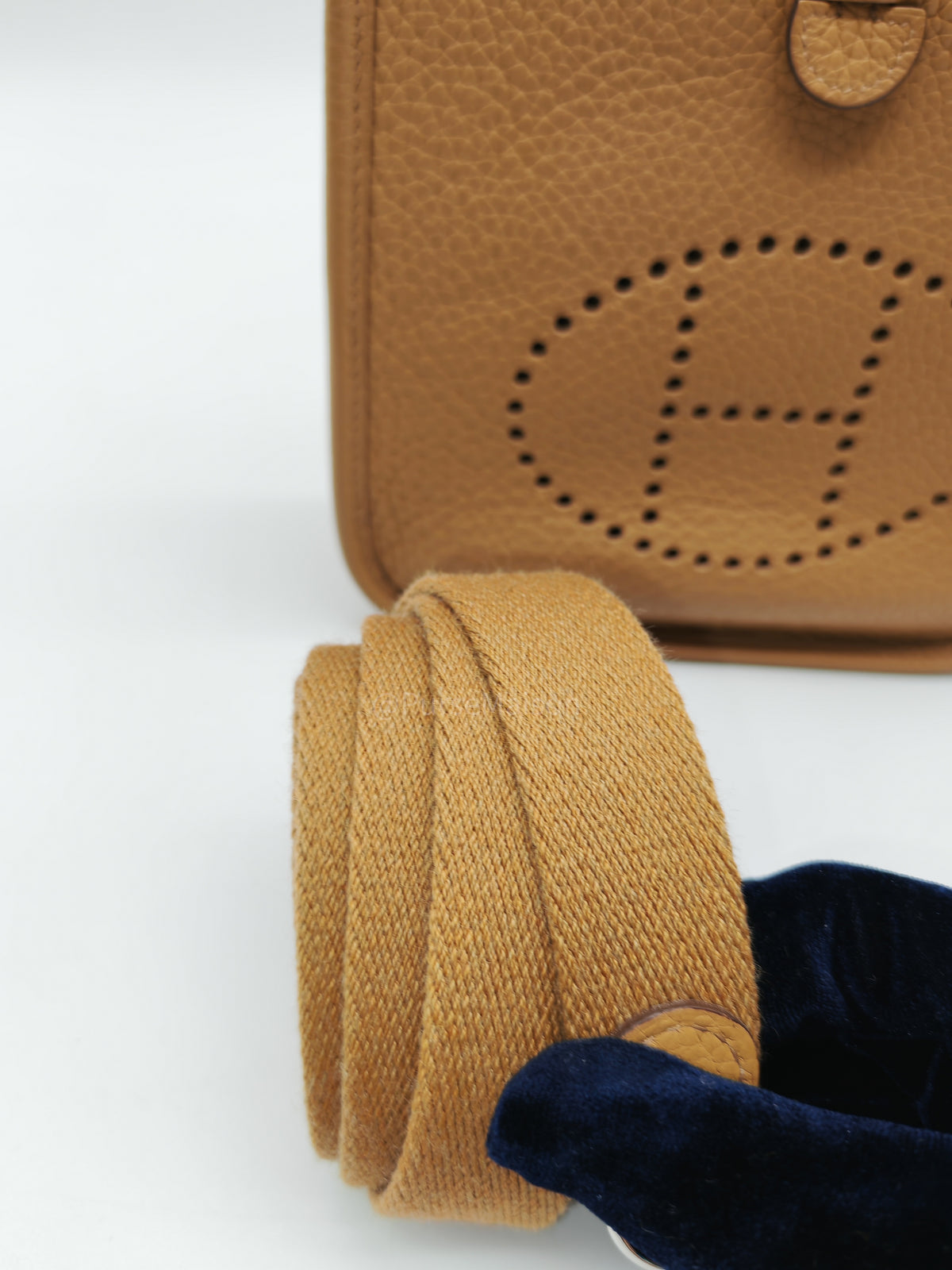 Hermes Mini Evelyne 16 in Biscuit Clemence Leather and Palladium Hardware Stamp Z (2021)