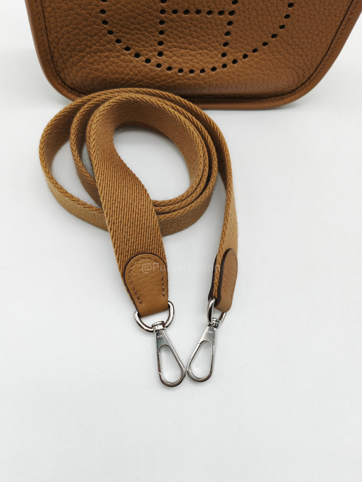 Hermes Mini Evelyne 16 in Biscuit Clemence Leather and Palladium Hardware Stamp Z (2021)