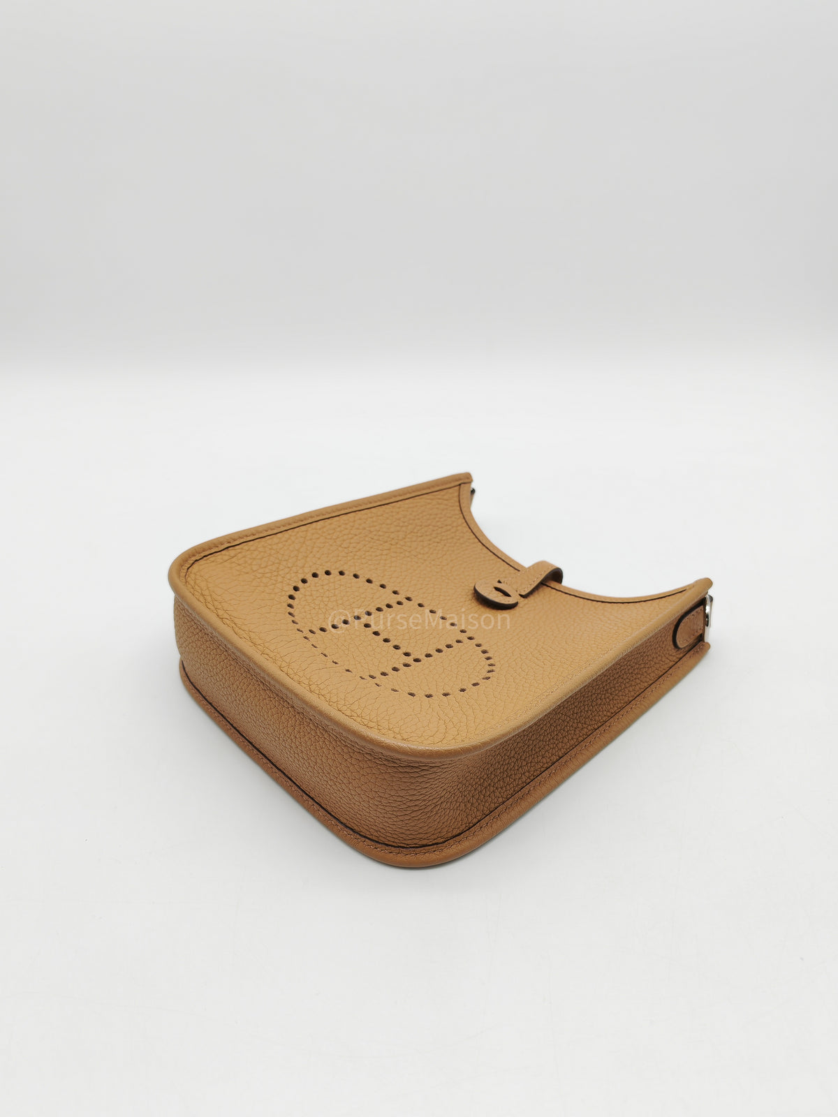 Hermes Mini Evelyne 16 in Biscuit Clemence Leather and Palladium Hardware Stamp Z (2021)