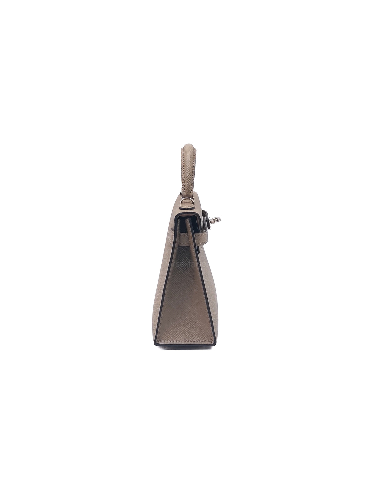 Hermes Mini Kelly in Gris Asphalte Epsom Leather Palladium Hardware Stamp C(2018)