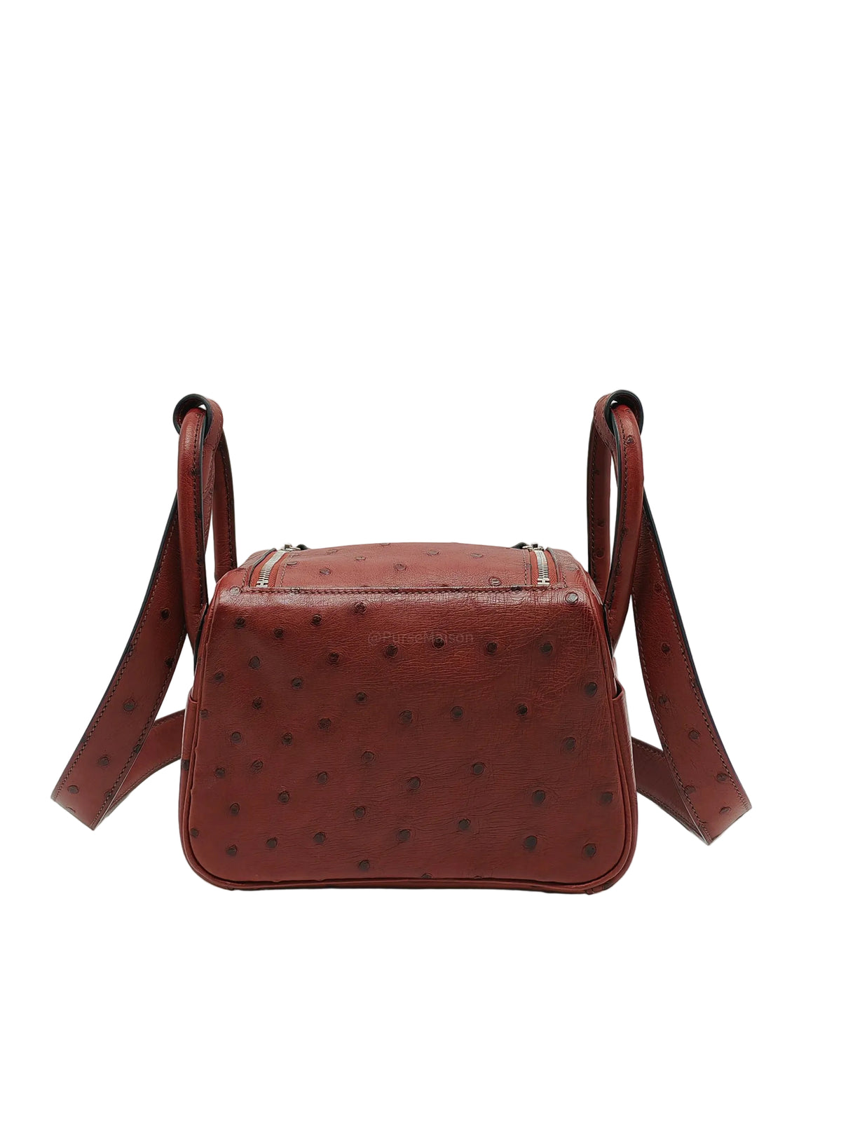 Hermes Mini Lindy in Rouge H Ostrich Leather Palladium Hardware  Stamp K (2025)