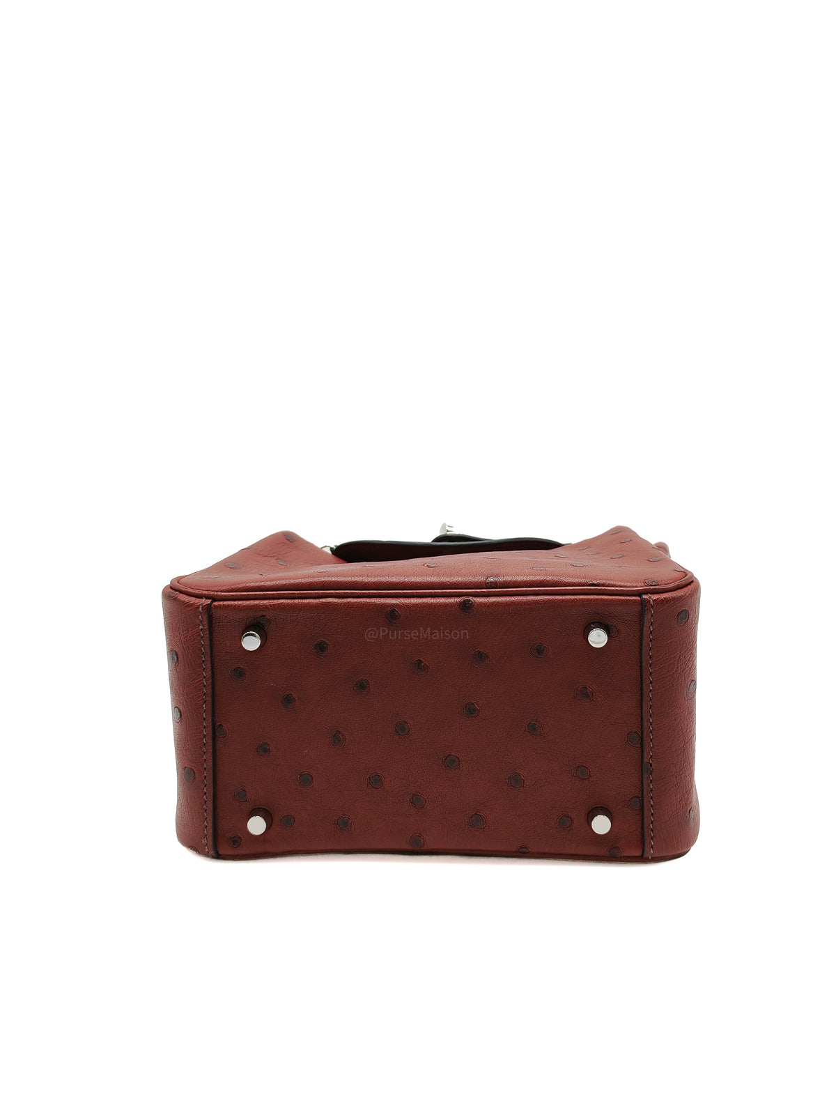Hermes Mini Lindy in Rouge H Ostrich Leather Palladium Hardware  Stamp K (2025)