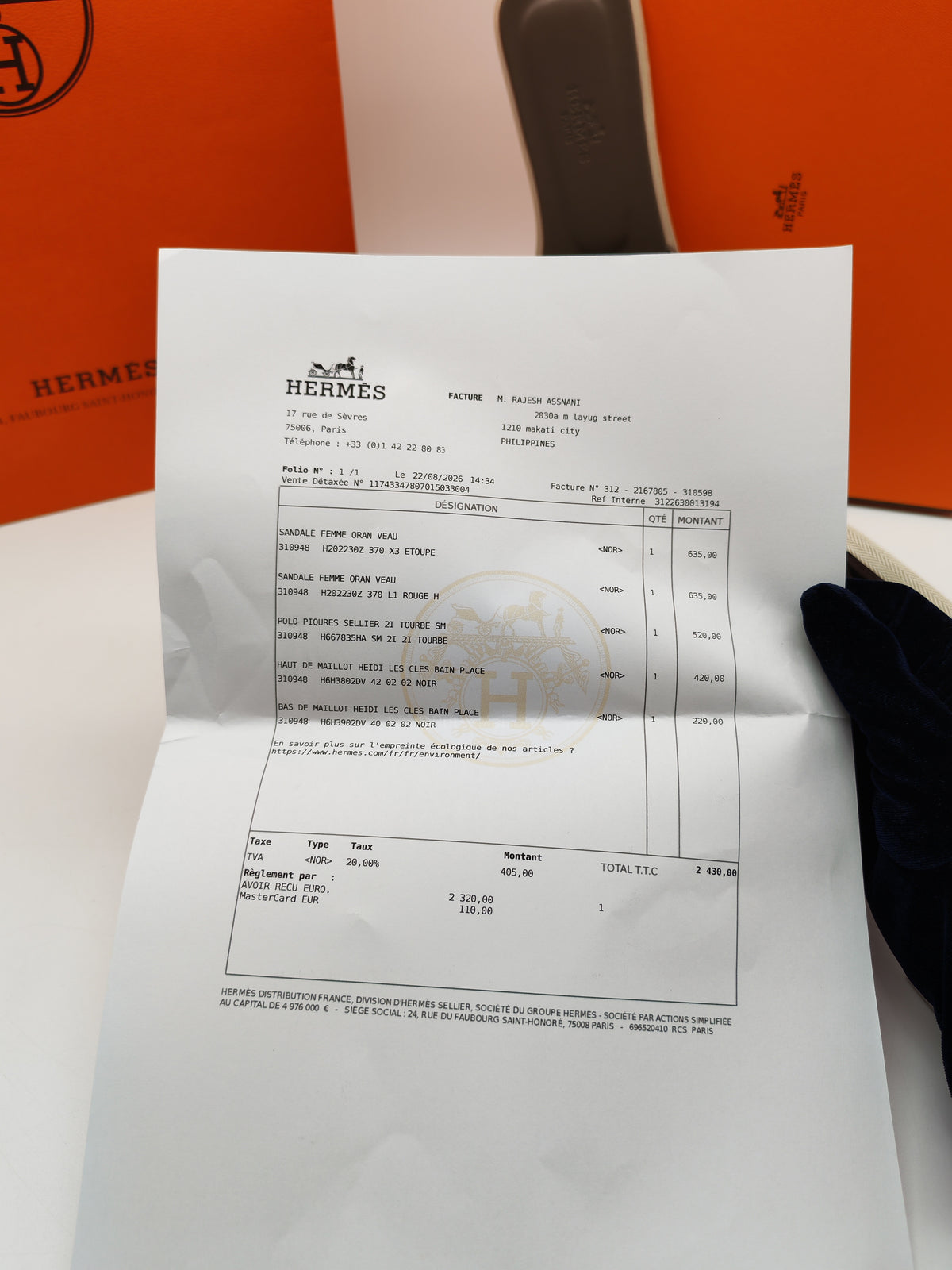 Hermes Oran Sandals in Etoupe Calfskin Leather Size 37 EU(23.5cm)
