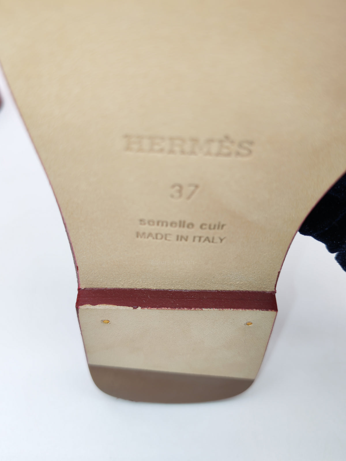 Hermes Oran Sandals in Rouge H Calfskin Leather Size 37 EU(23.5 cm)