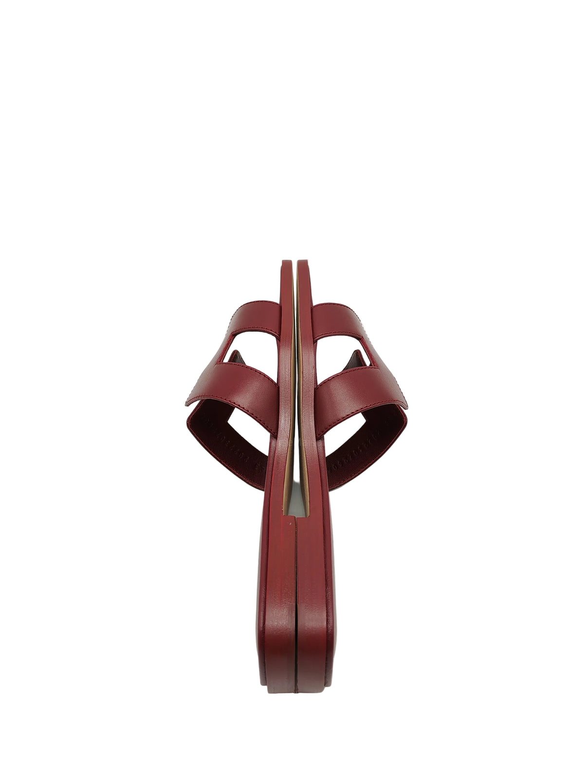 Hermes Oran Sandals in Rouge H Calfskin Leather Size 37 EU(23.5 cm)