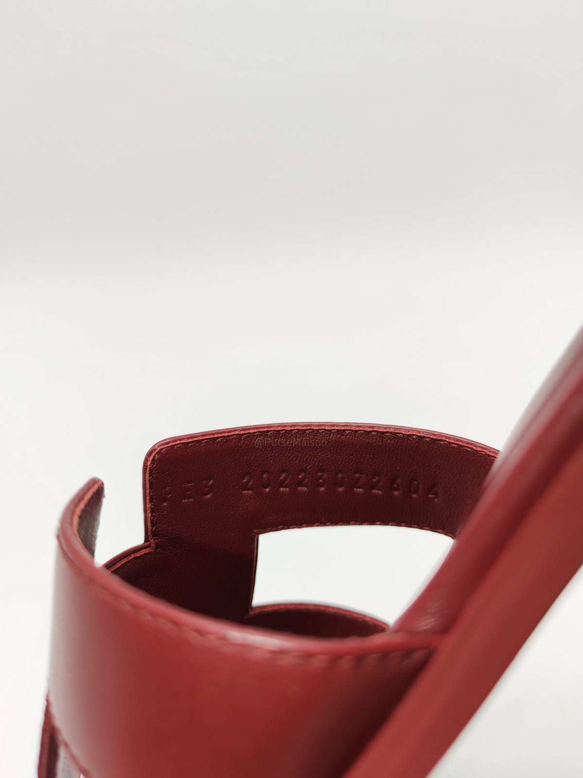 Hermes Oran Sandals in Rouge H Calfskin Leather Size 37 EU(23.5 cm)