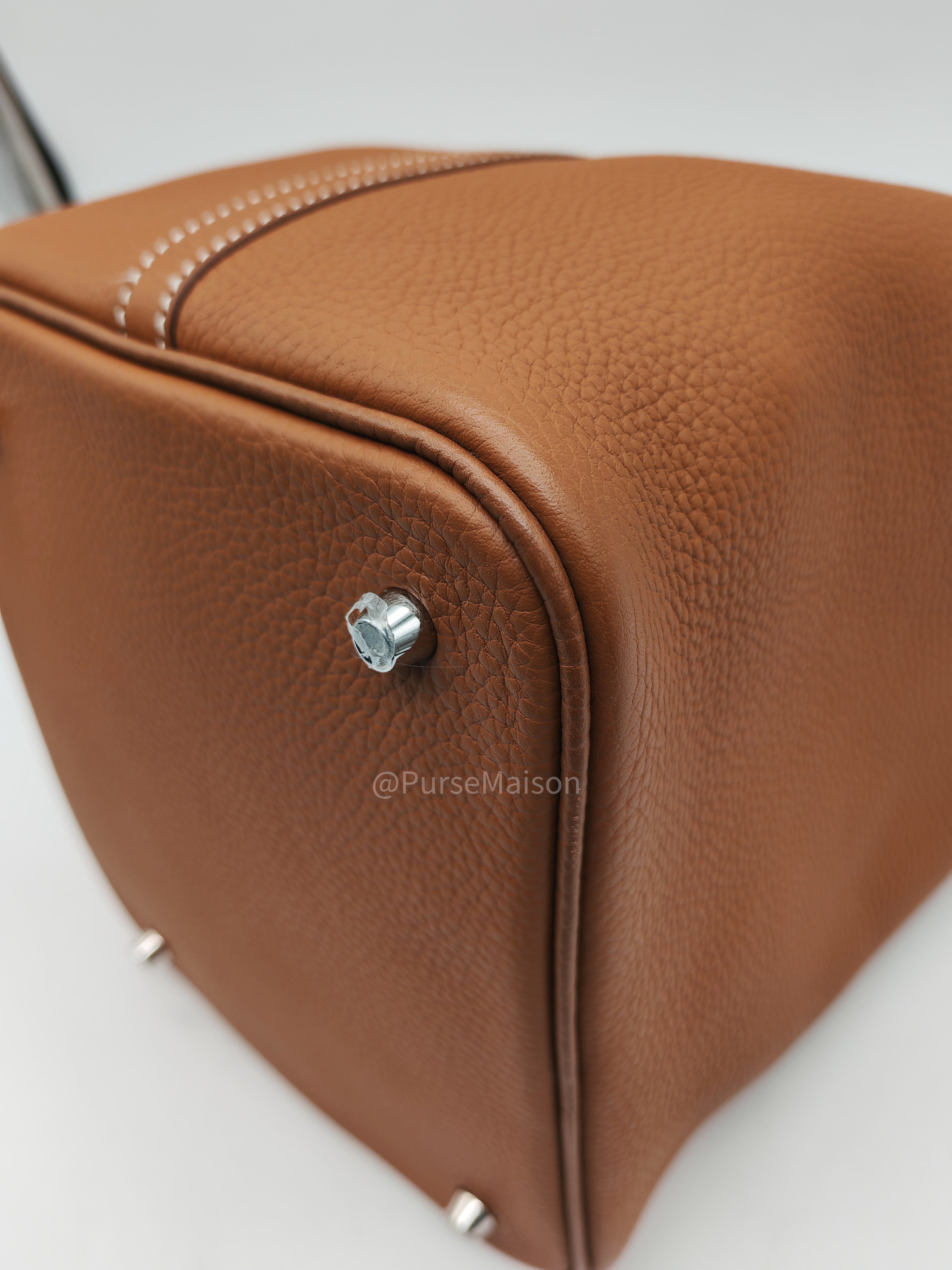 Hermes Picotin 22 in Gold Taurillion Maurice Leather Palladium Hardware Stamp U(2022)