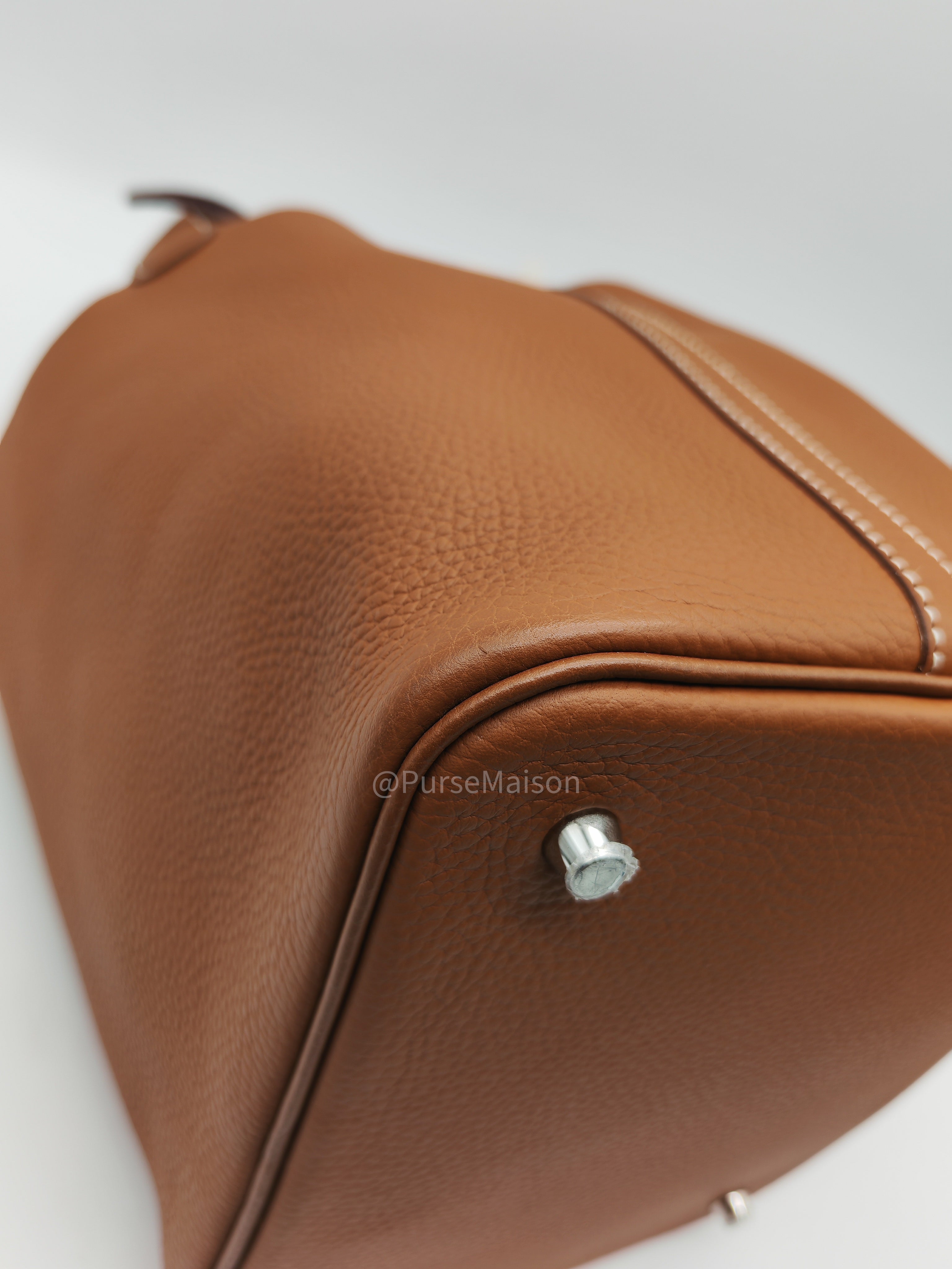 Hermes Picotin 22 in Gold Taurillion Maurice Leather Palladium Hardware Stamp U(2022)